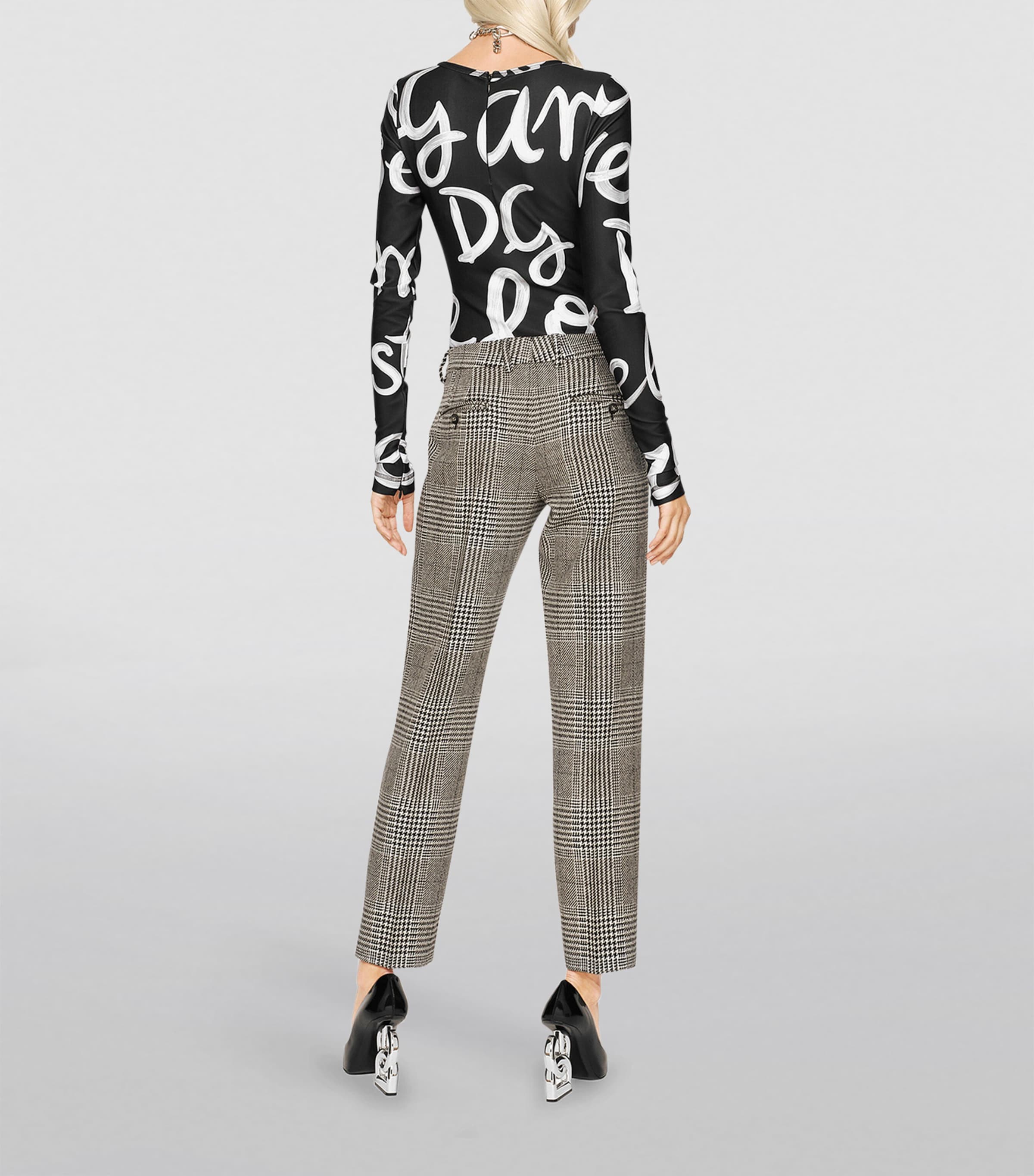 Wool Houndstooth Trousers S8100-CHECK-TARTAN Image 4