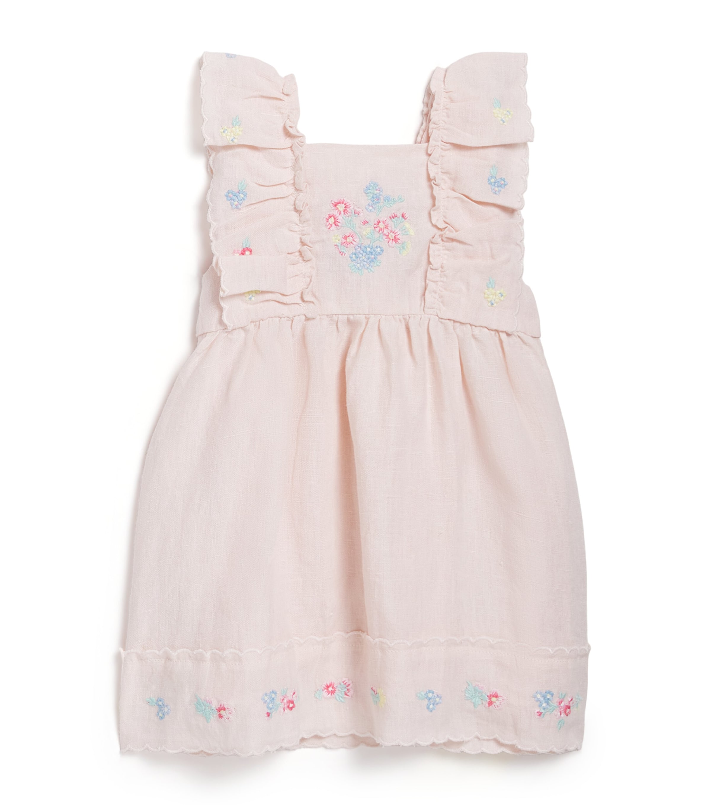 Linen Embroidered Dress (3 Months – 4 Years) 31ROSE PÂLE Image 1