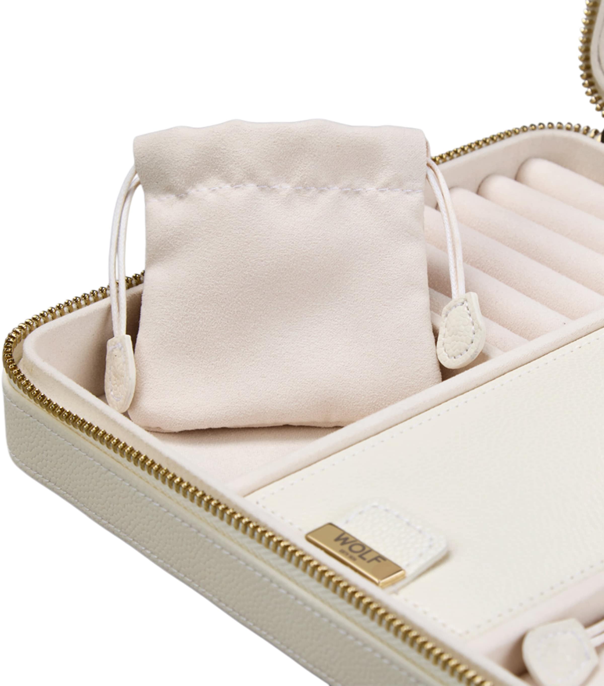 WOLF Large Lauren Travel Jewellery Case Ivory Image 6