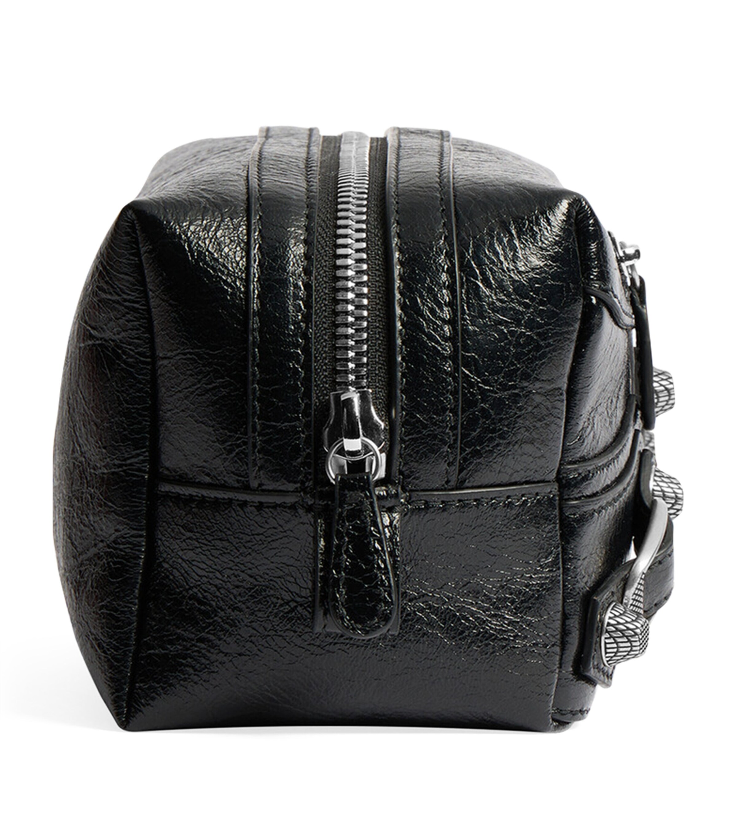 Balenciaga Black Leather La Cagole Wash Bag | Harrods US
