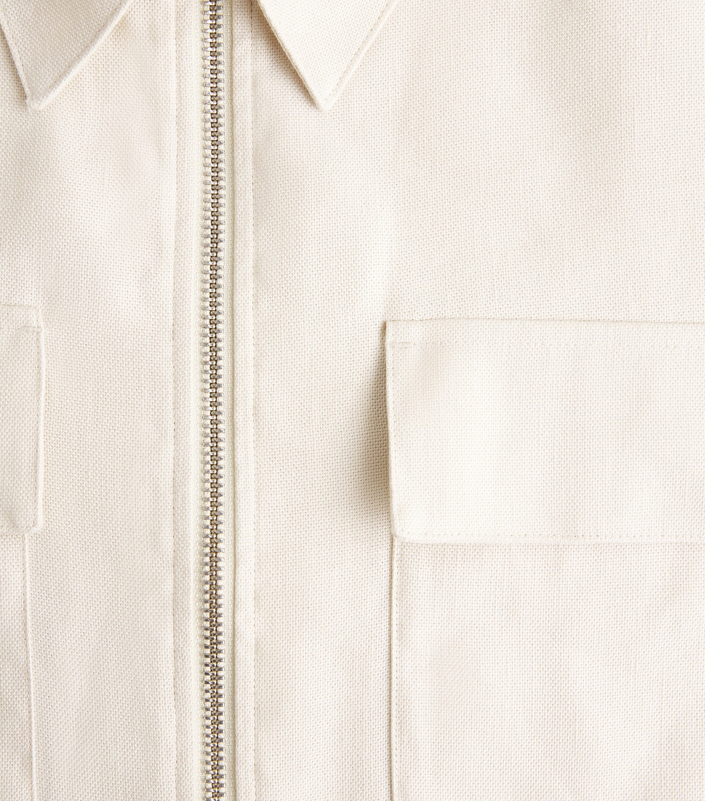 NN.07 Mens Viscose-Linen Zip-Up Overshirt Ivory Image 6