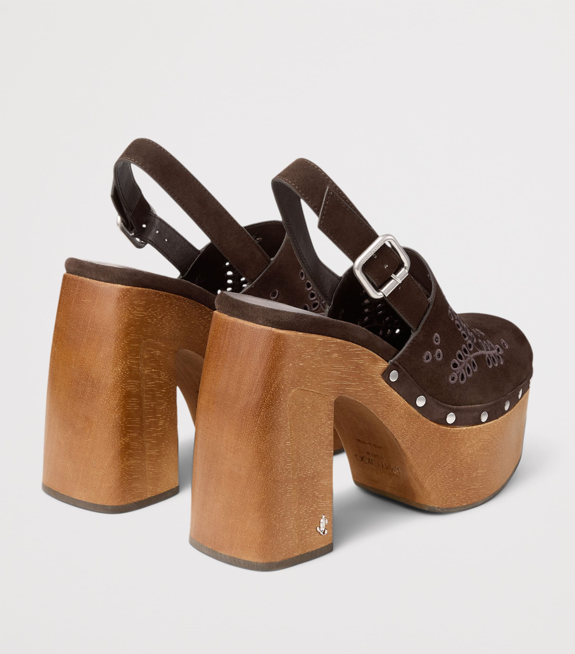 Alida 135 Suede Platform Clogs CHOCOLATE Image 4
