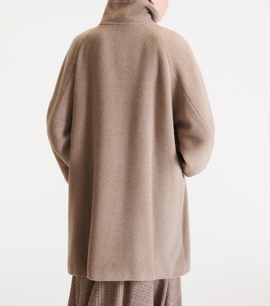 Marella Womens Alpaca-Virgin Wool Coat Turtledove Image 3