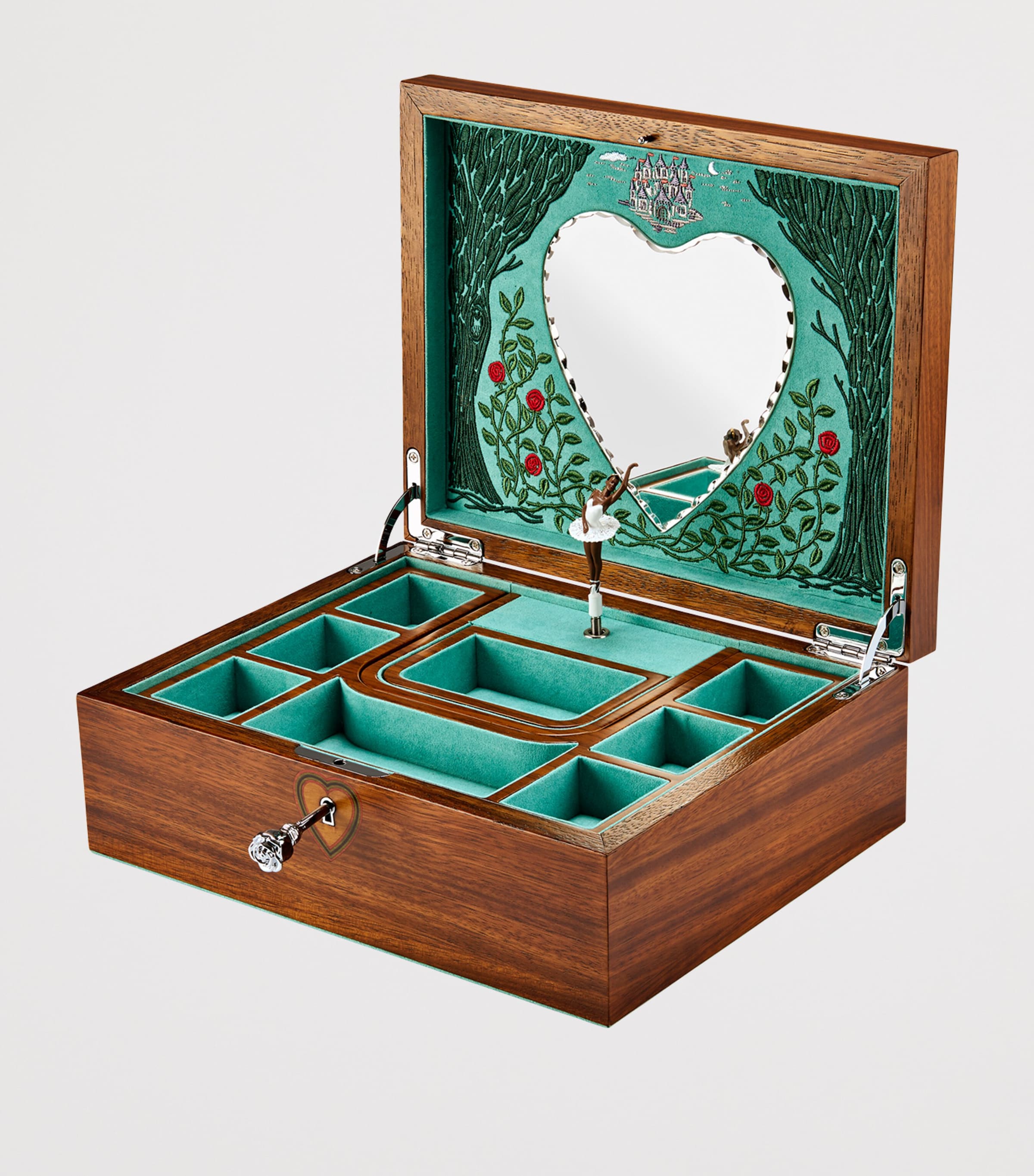 Ballet Sleeping Beauty Musical Jewellery Box WALNUT WOOD Image 3