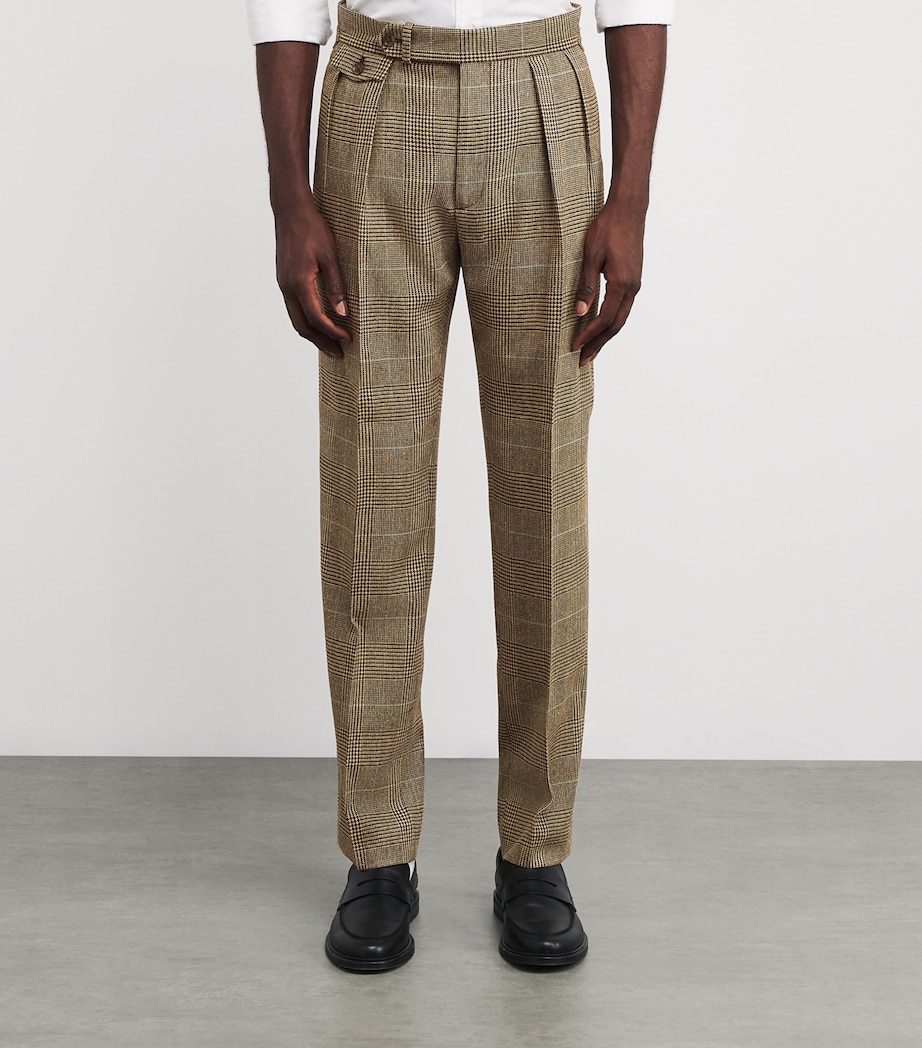 Wool Silk-Blend Tailored Trousers BROWN Image 3