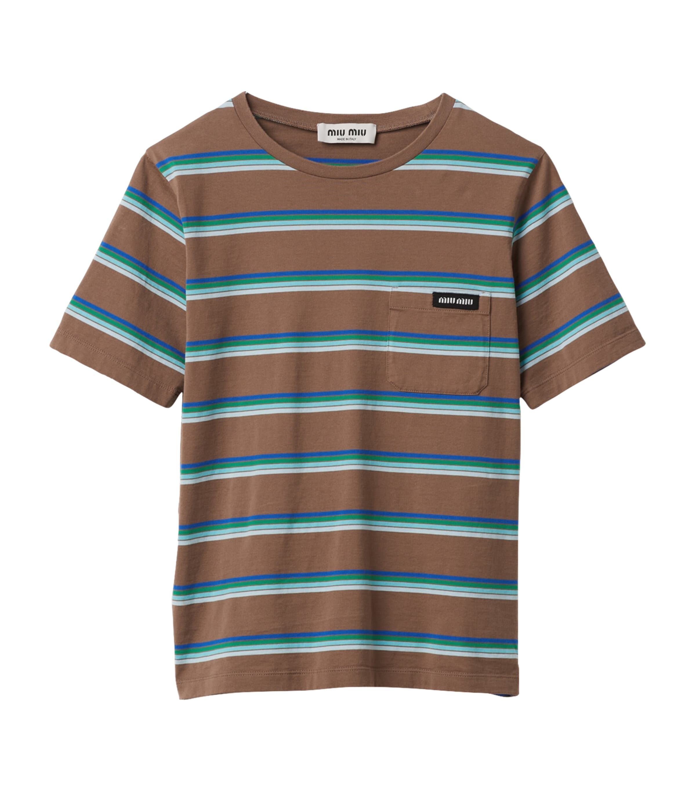Miu Miu Cotton Striped T-Shirt | Harrods UK Miu Miu Cotton Striped T-Shirt | Harrods UK