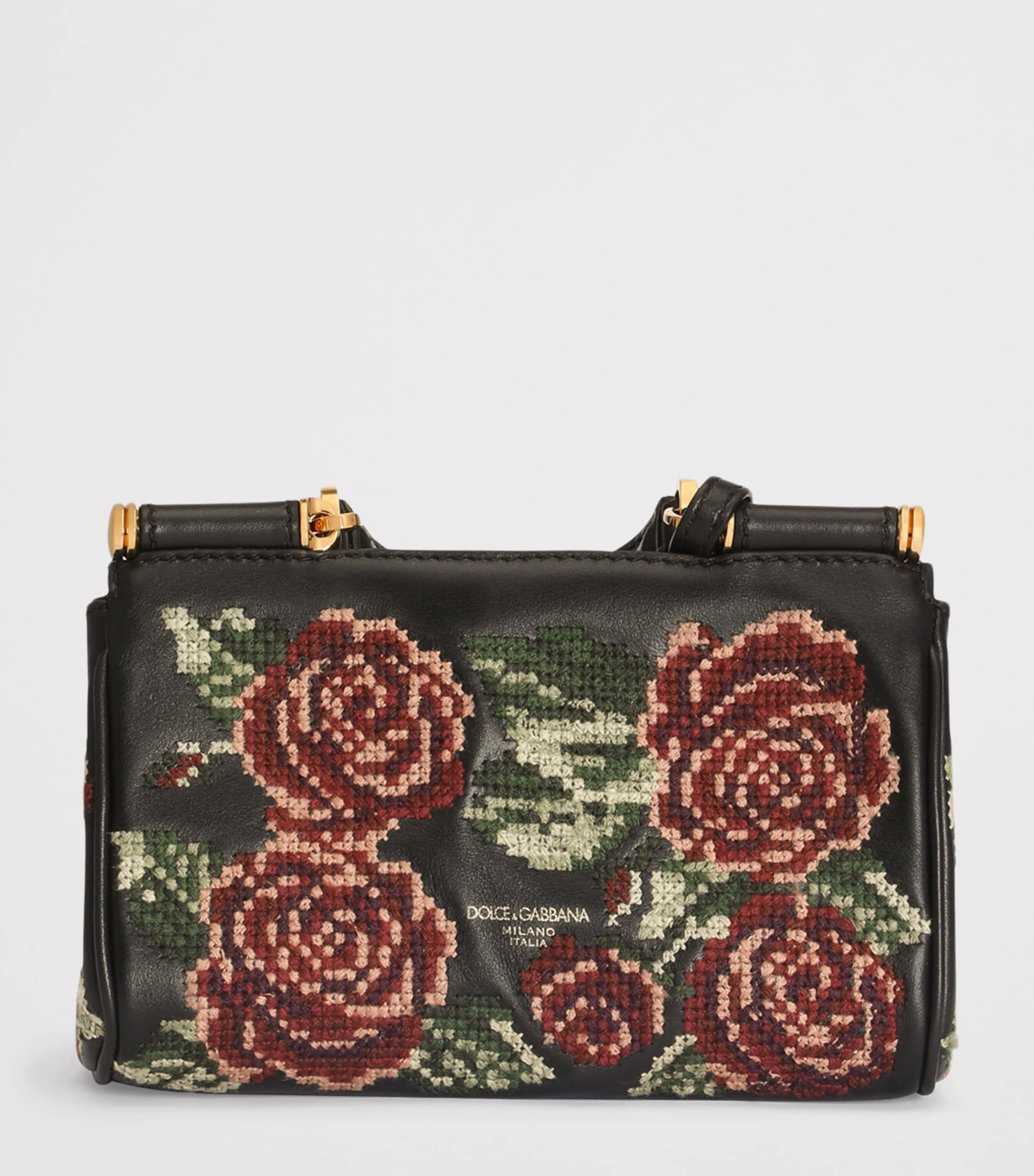 Dolce&Gabbana Mini Leather Embroidered My Sicily Top-Handle Bag Multicolor Image 4