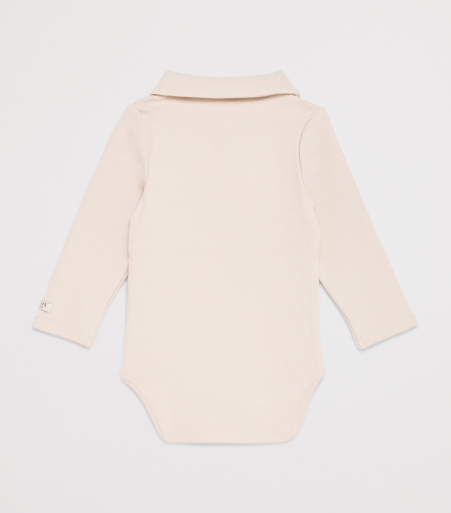Donsje Stretch-Cotton Paulo Bodysuit (0-30 Months) Arctic Ivory Image 2