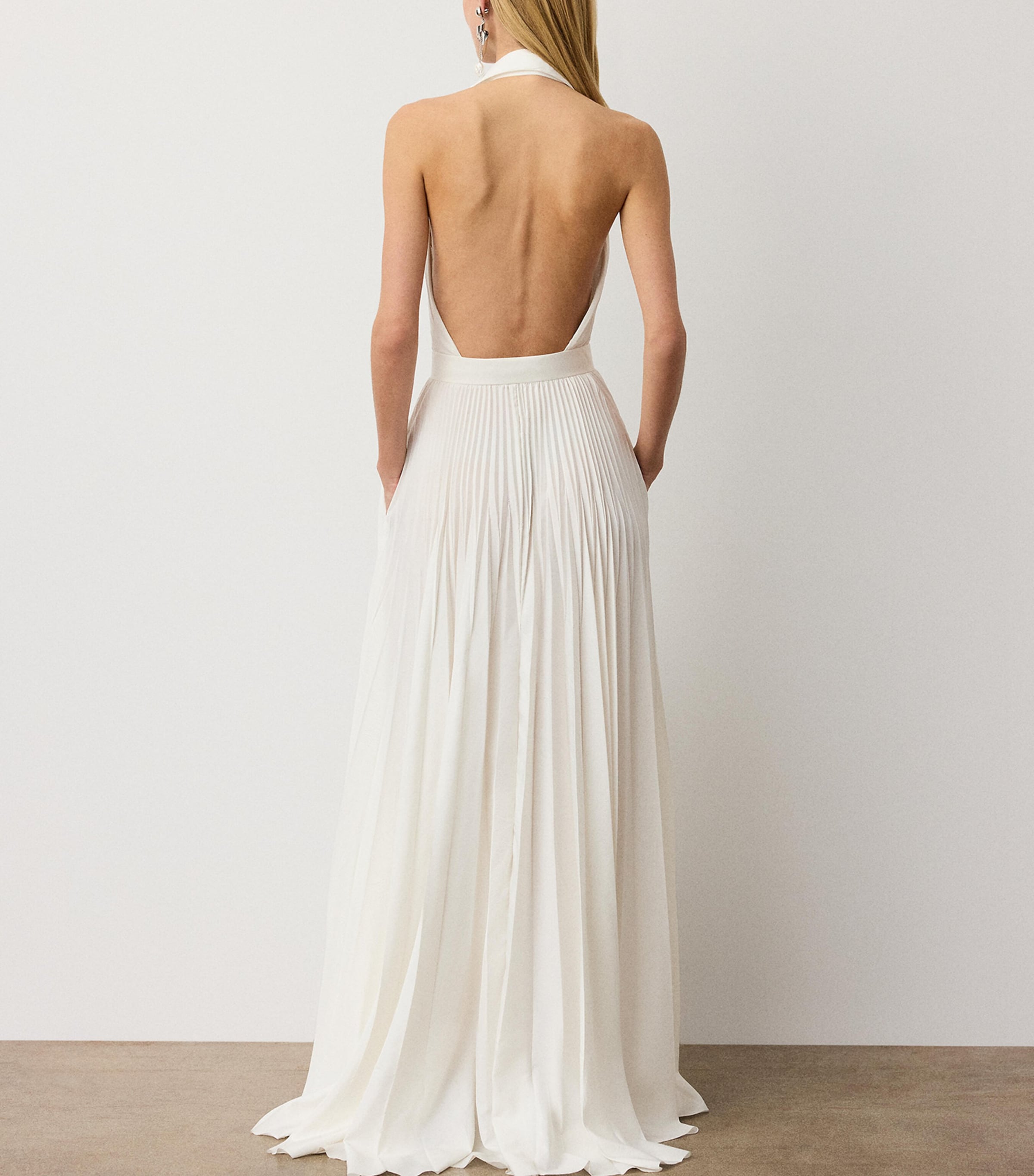 Ralph Lauren Collection Womens Pleated Eldred Maxi Dress Cream Image 4