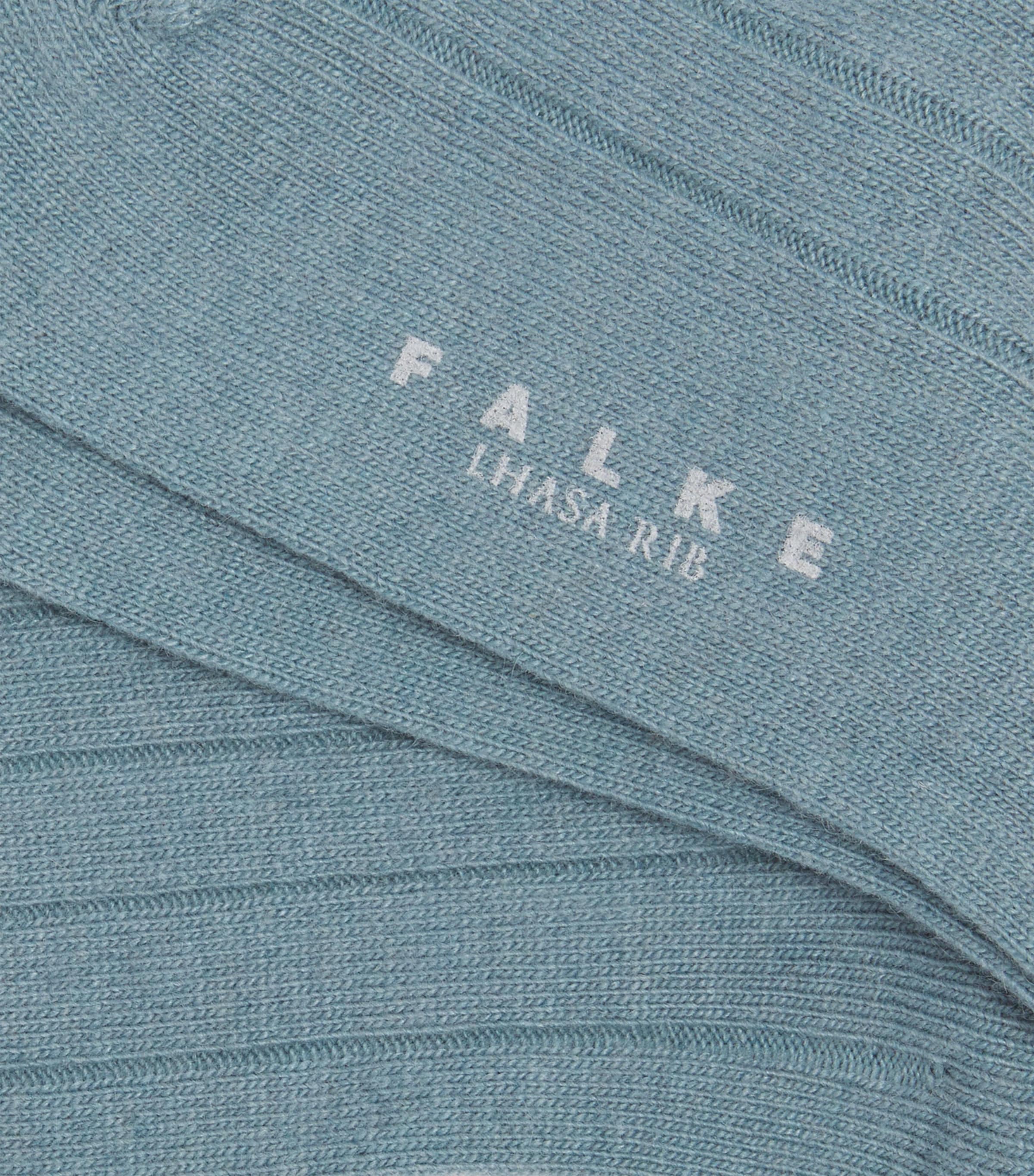 Falke Mens Wool-Cashmere Blend Lhasa Ribbed Socks Monument Image 2