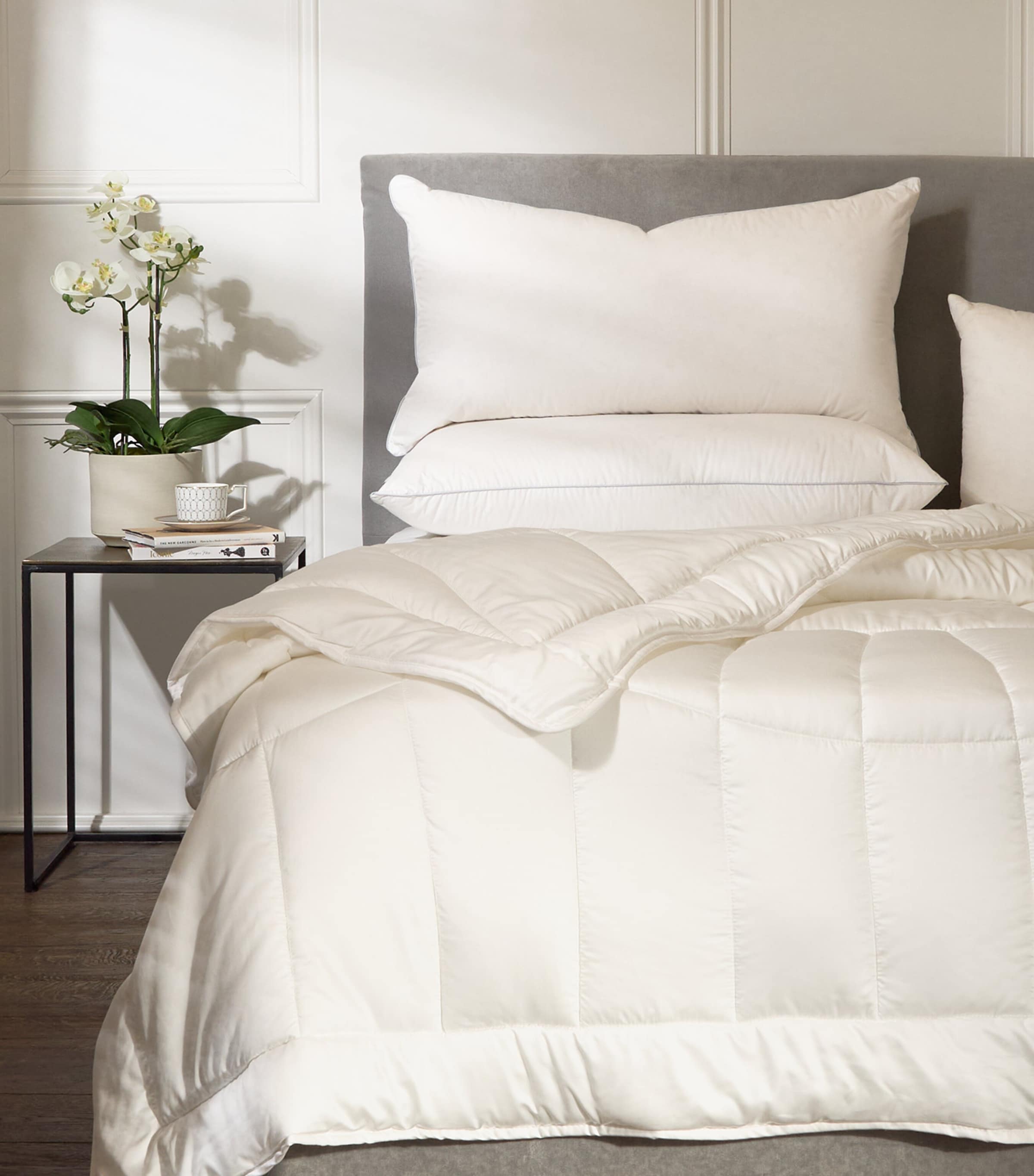 Harrods of London Belgravia Down-Filled Pillow (50cm x 90cm) White Image 5