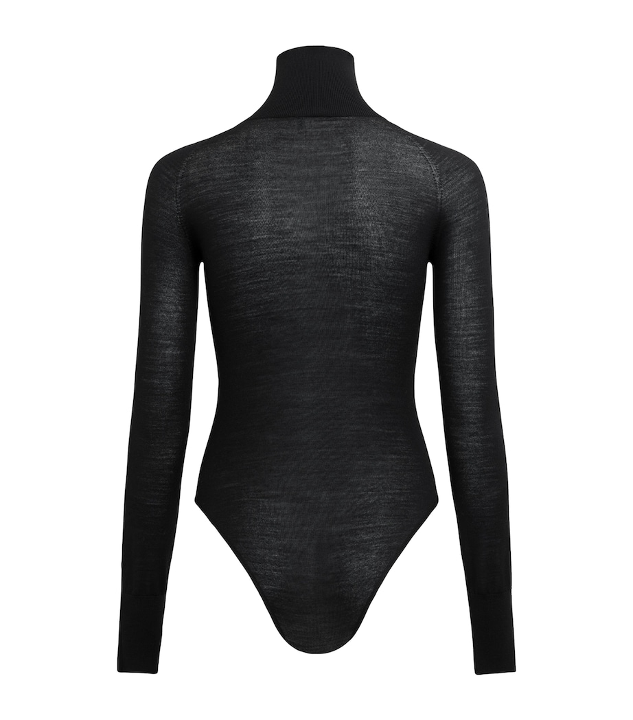 Alaïa Womens Merino Wool Bodysuit Noir Alaia Image 2