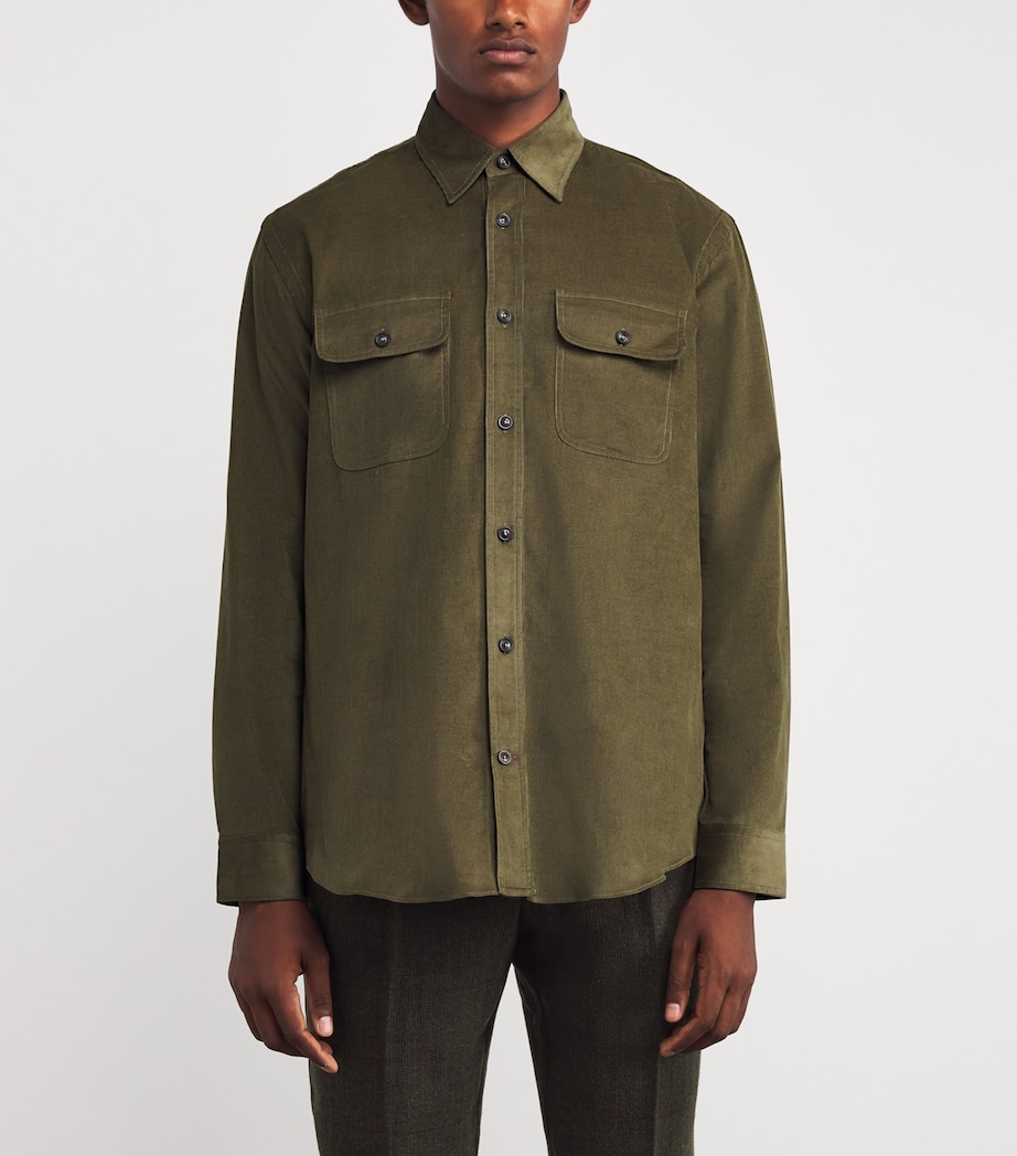 Cotton Corduroy Twin-Pocket Shirt MOSS Image 3