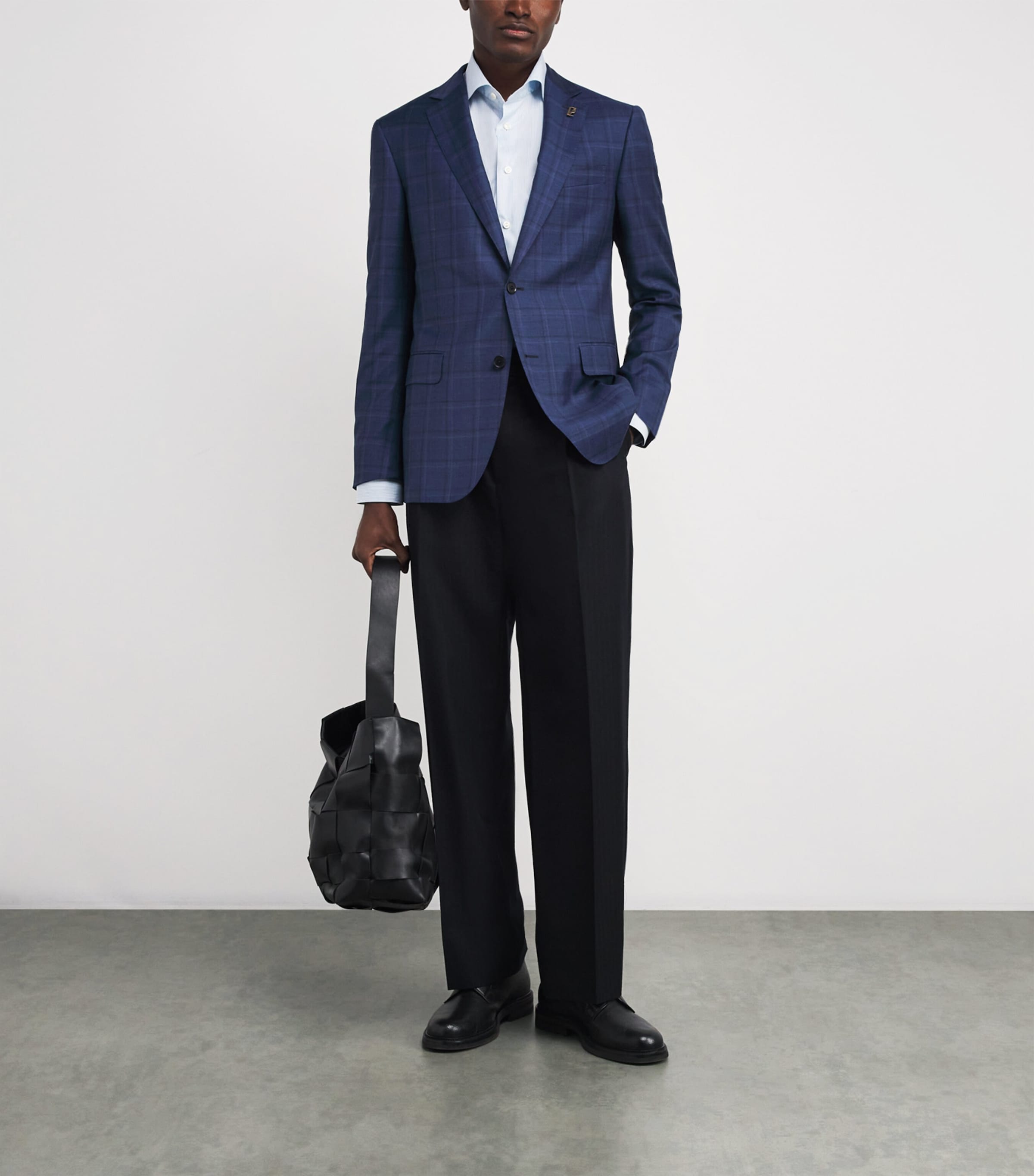 Wool Check Blazer 01 BLUE NAVY Image 2