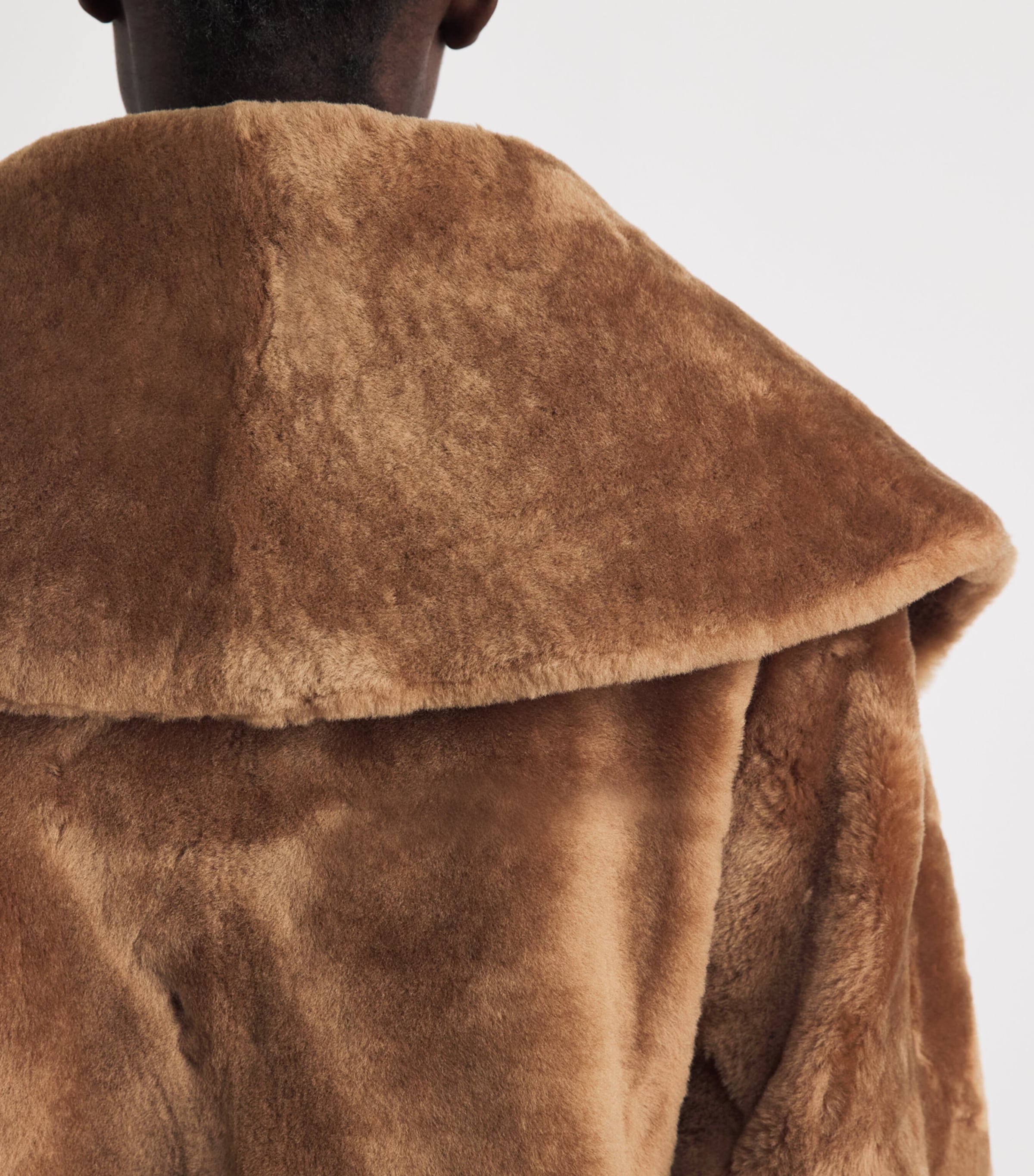 Lafayette 148 Womens Shearling Reversible Shawl-Collar Coat Vicuna Image 3