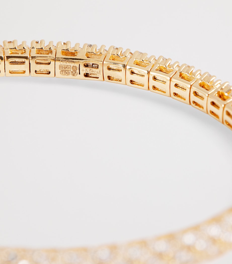Yellow Gold and Diamond Stretch Tennis Bracelet YELLOW GOLD Image 6