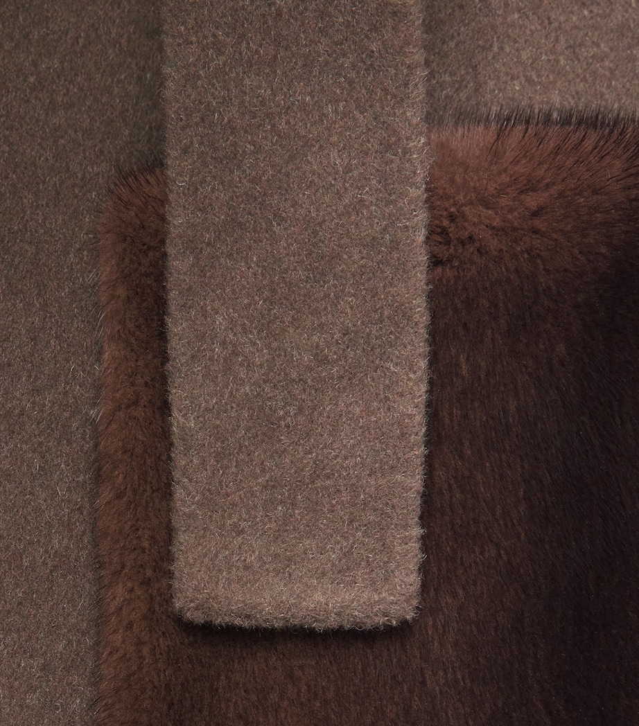 Cashmere-Mink Belted Long Coat 204 Image 5