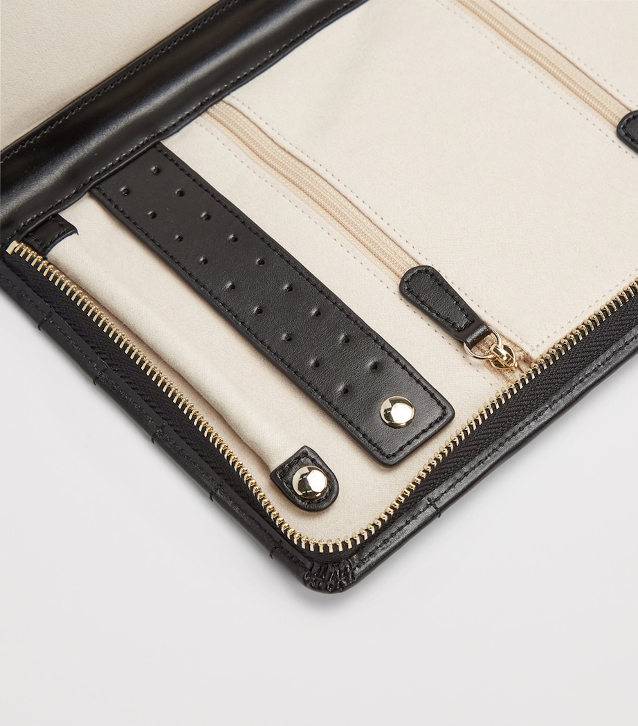 Large Leather Caroline Jewellery Portfolio BLACK Image 4