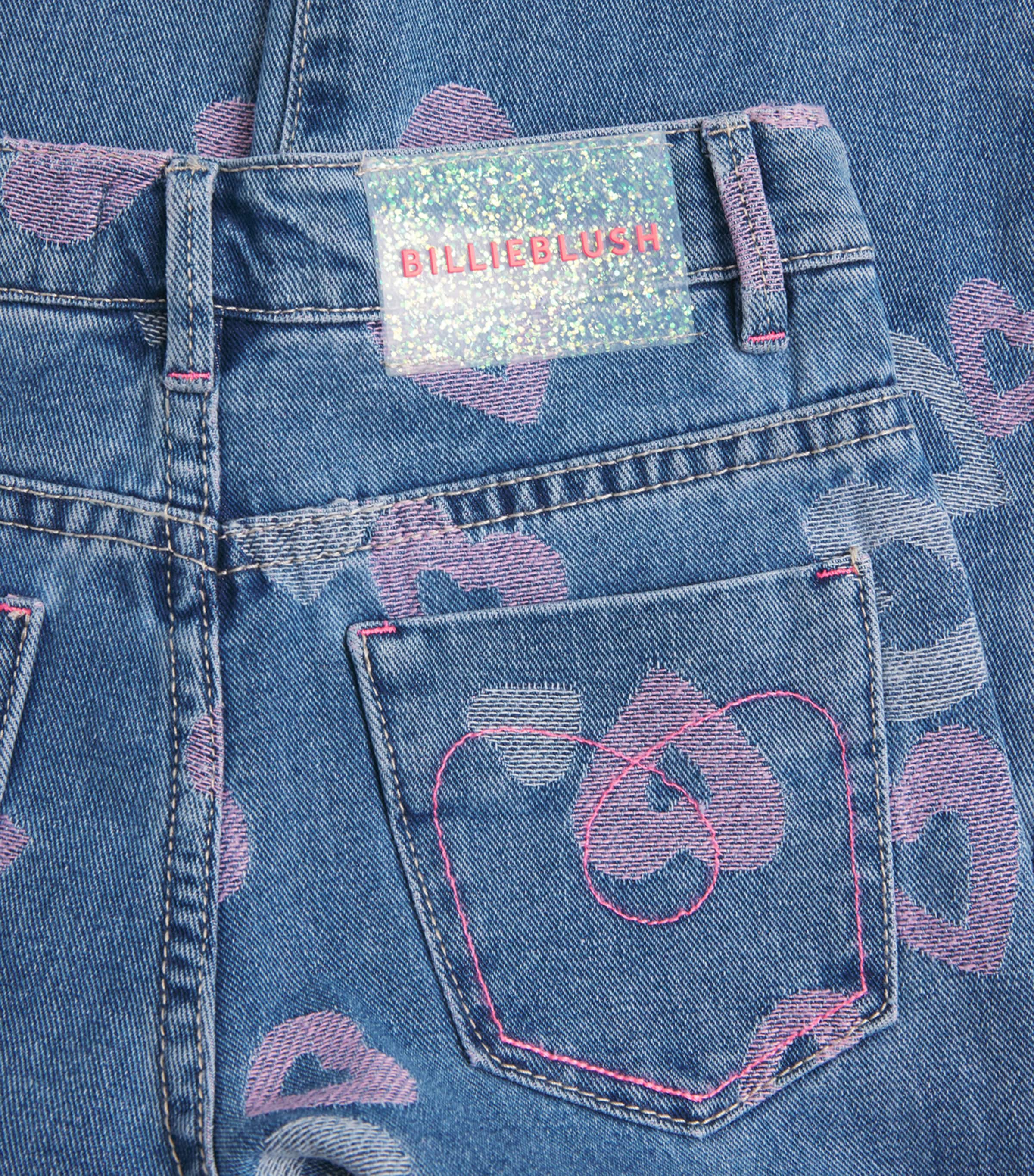 Jacquard Heart Jeans (2-12 Years) Z10DENIM BLUE Image 3