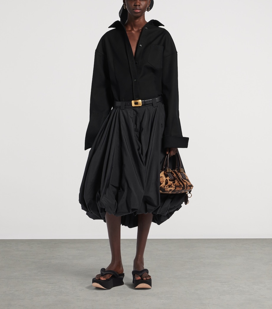 Balenciaga Womens Cotton Elongated Hem Shirt Image 2