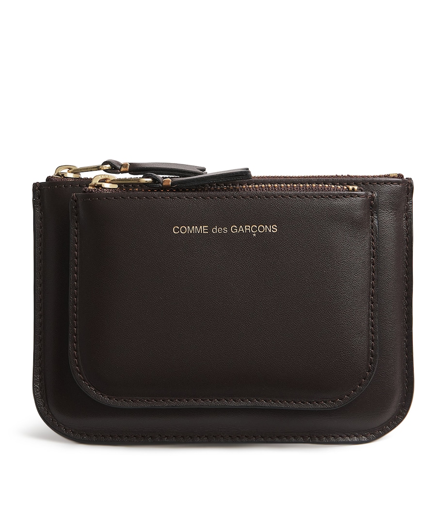 Comme Des Garçons Wallet Medium Leather Outside Pocket Wallet Brown Image 1