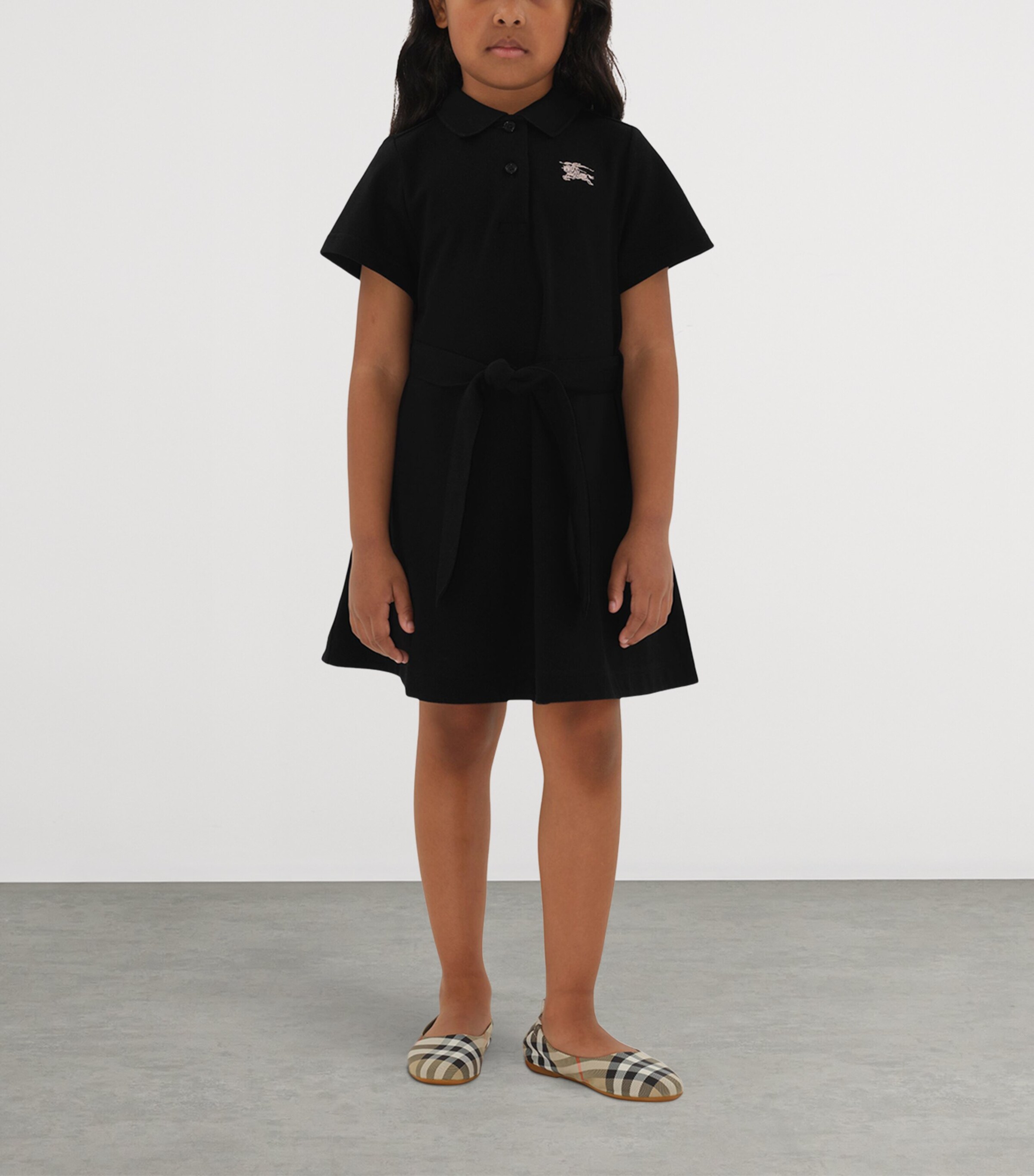 Cotton EKD Polo Dress (3-12 Years) BLACK Image 3