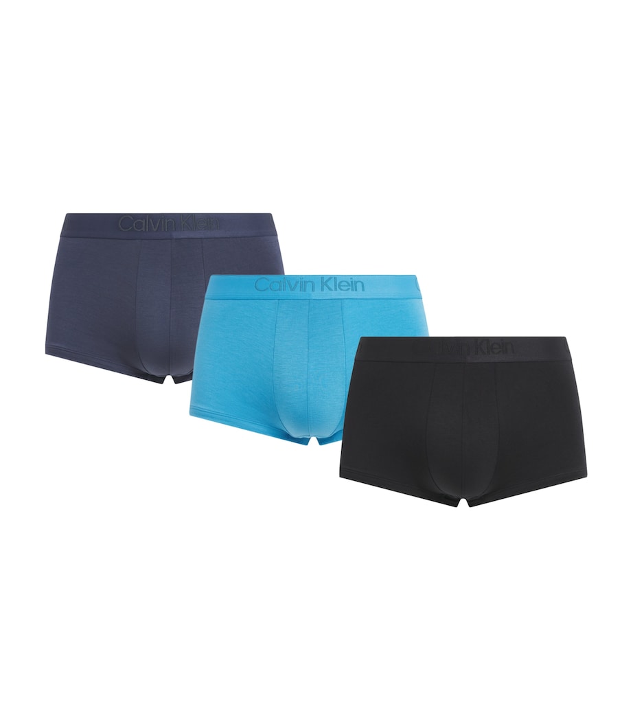 Calvin Klein Mens Low-Rise Trunks (Pack of 3) Se/blu/blk Image 1