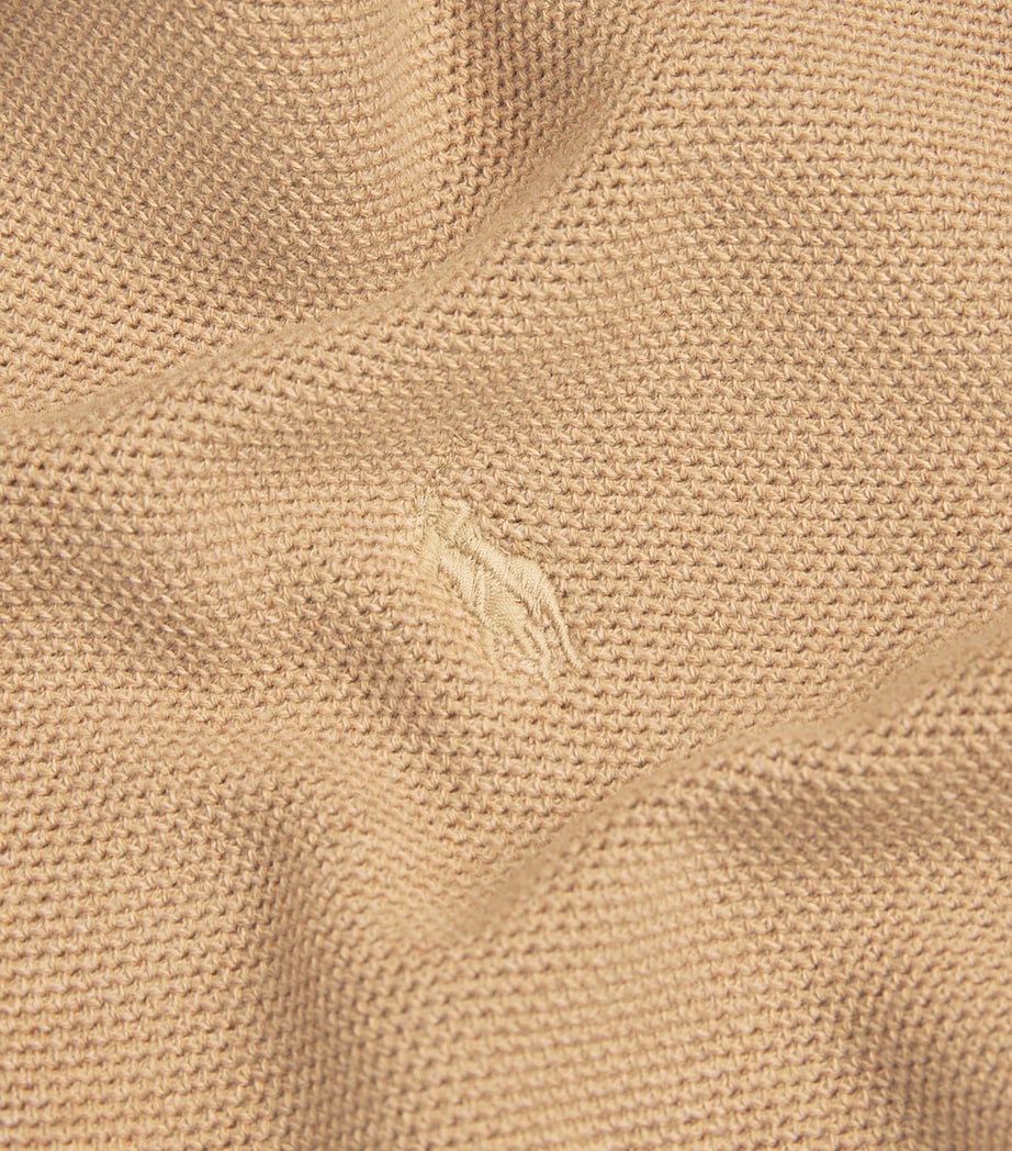 Cotton Zip-Up Cardigan CAMEL COMBO Image 5