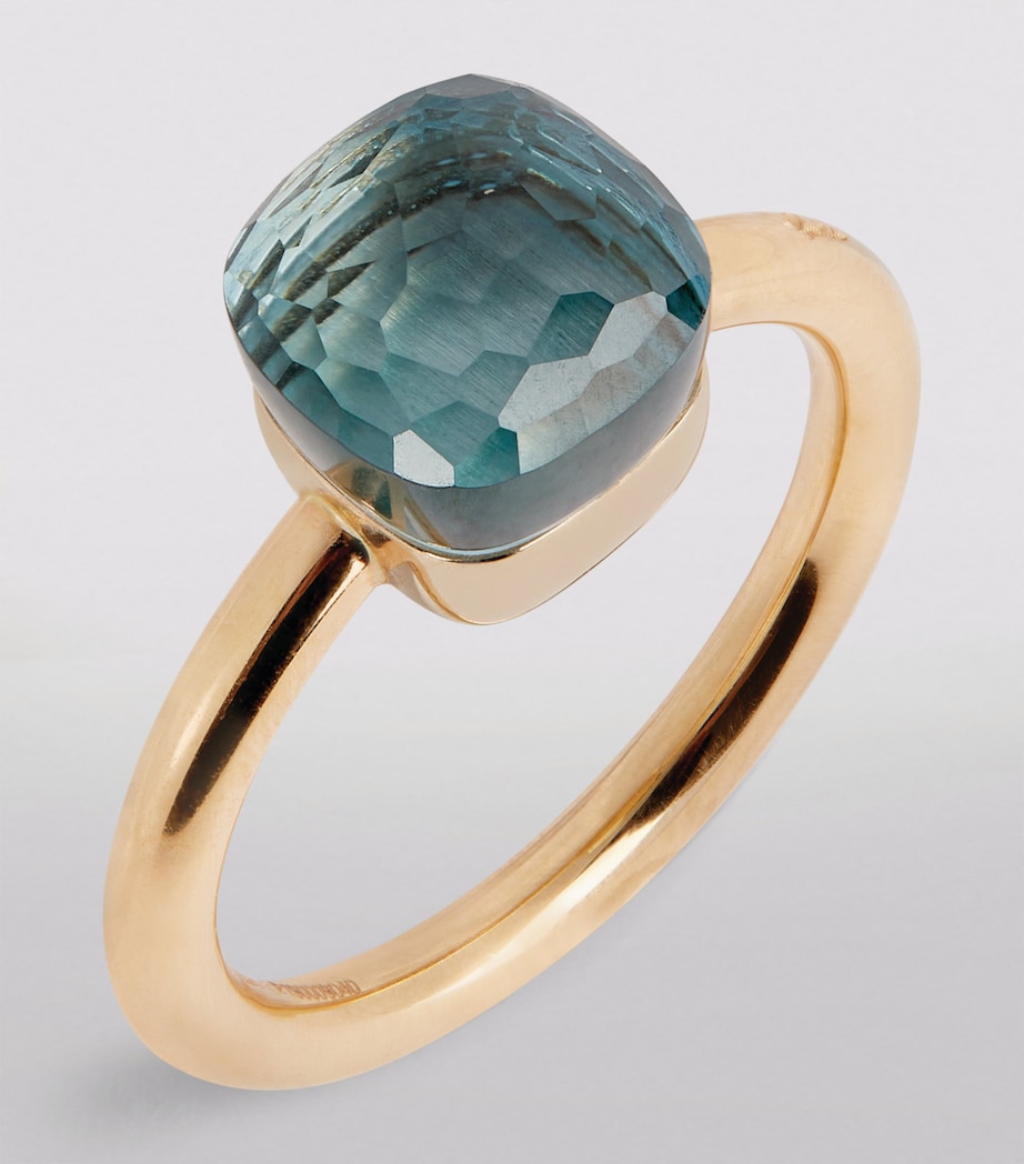 Mixed Gold and Blue Topaz Nudo Petit Ring 000OY Image 2