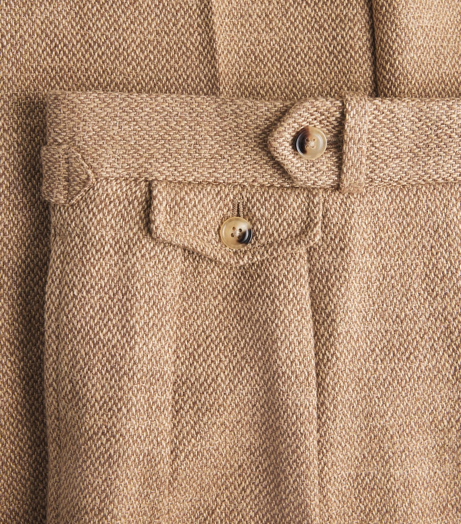 Polo Ralph Lauren Mens Linen Woven Suit Trousers Tan/brown Image 6