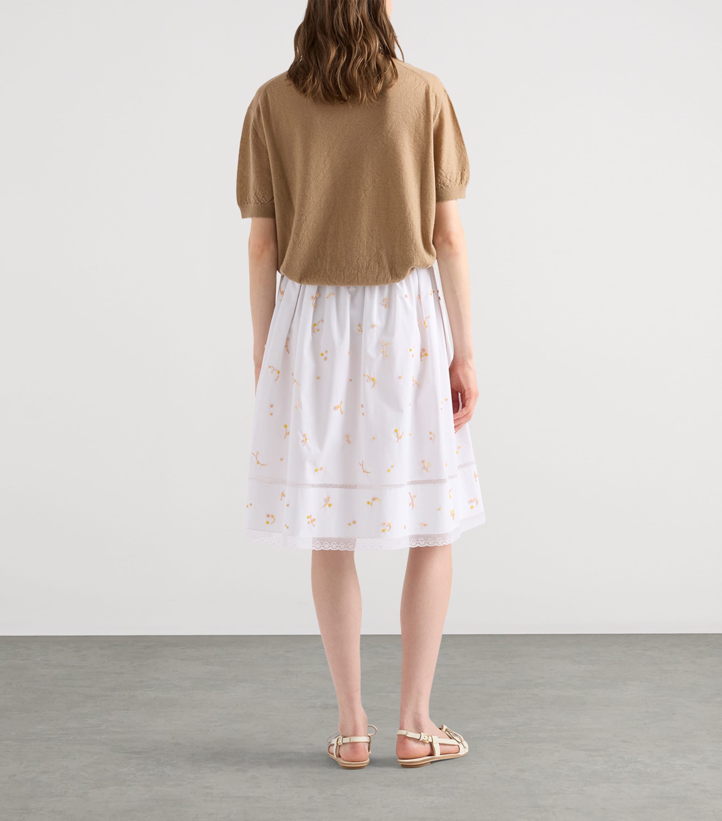 Prada Womens Cashmere Short-Sleeve Sweater Neutral Image 5