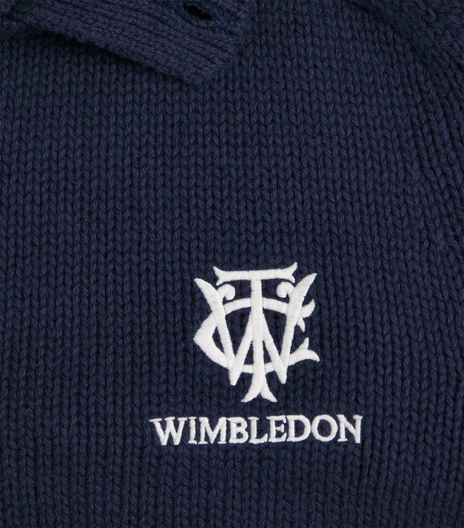 RLX Ralph Lauren Mens x Wimbledon Cotton Polo Sweater Refined Navy Image 6