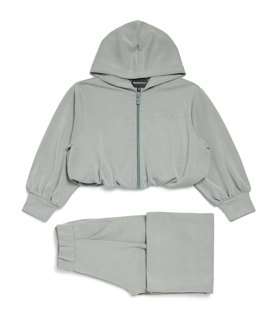Emporio Armani Kids Logo Hoodie and Sweatpants Set (4-14 Years) Iceberg Green Image 1