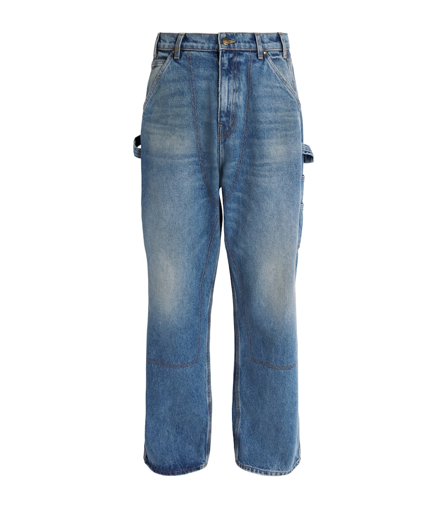 Cherry Los Angeles Mens Carpenter Wide-Leg Jeans Denim Image 1