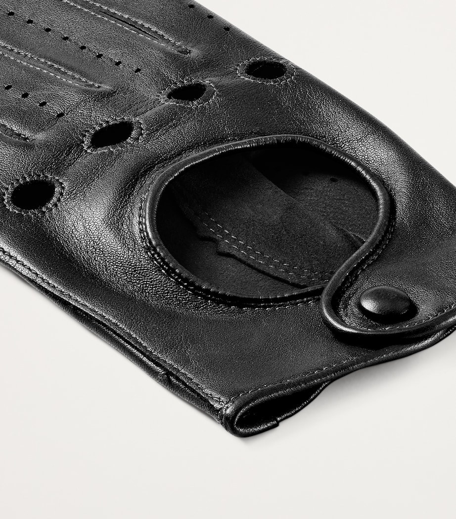 Men's Nappa Leather Driving Gloves (Small) BLACK Image 3