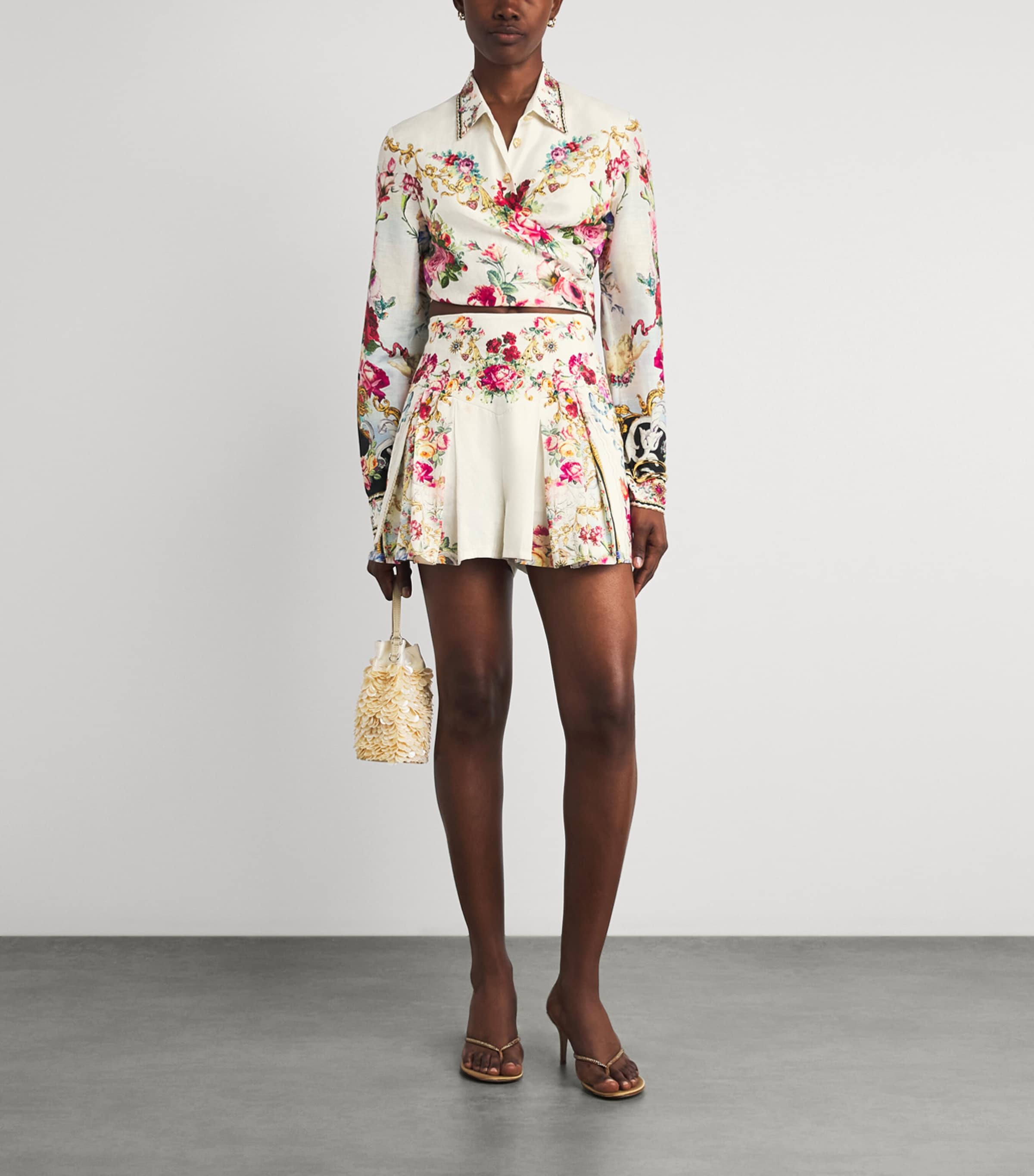 Camilla Womens Linen-Silk Wrap Shirt Torero Libertine Image 2