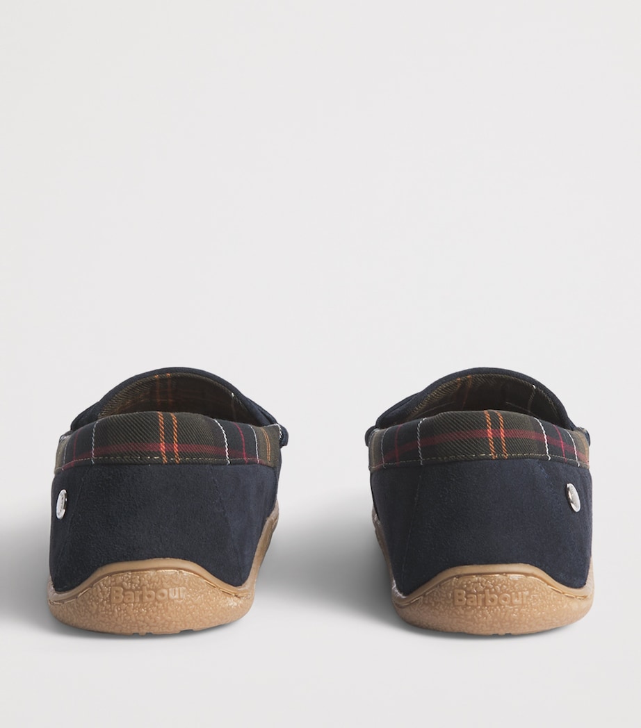 Barbour Suede Albert Slippers Navy Suede Image 3