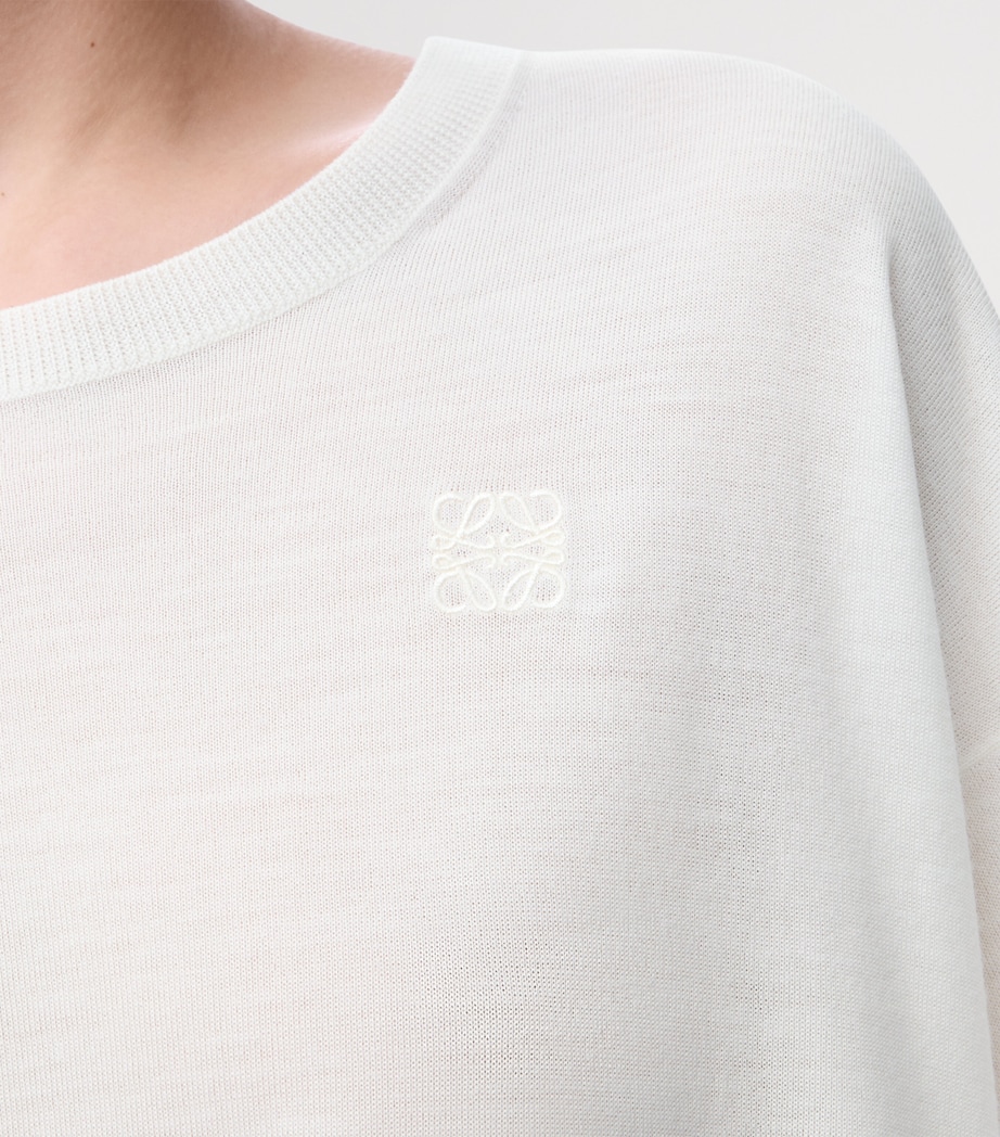 Wool-Blend Extended-Sleeve Sweater WHITE Image 3