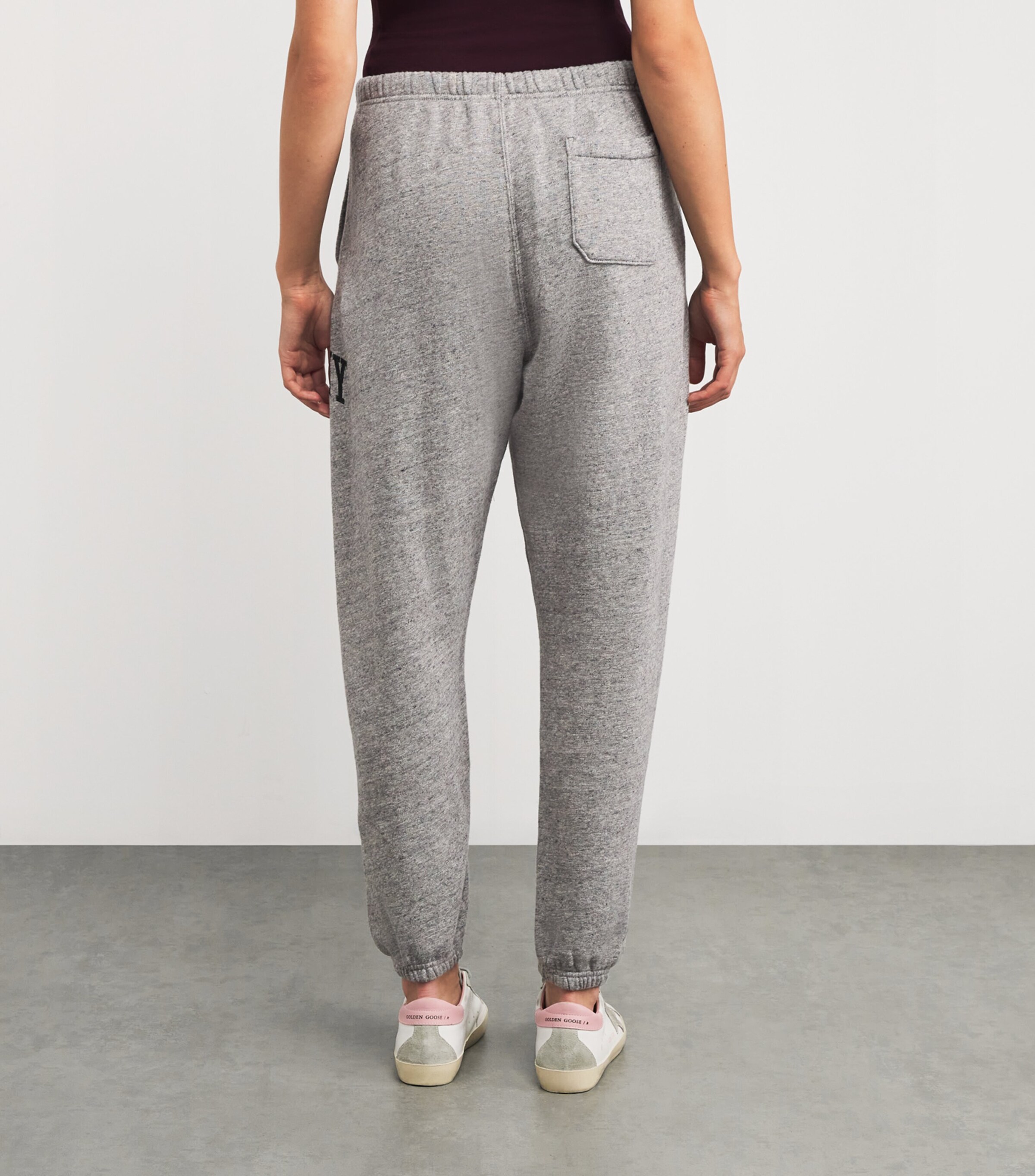 Polo Ralph Lauren Womens Cotton-Blend Pink Pony Sweatpants Dark Vintage Heather Image 4