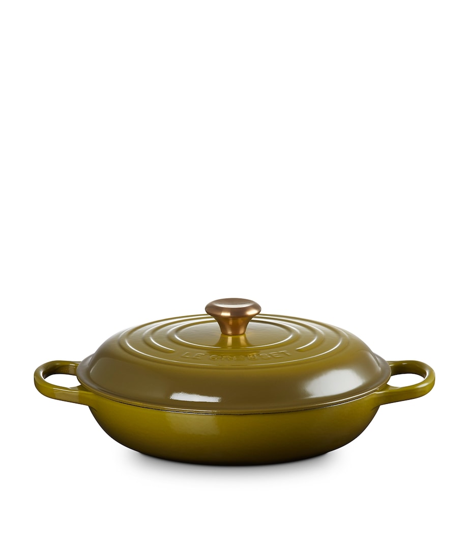 Enamelled Cast Iron Shallow Casserole Dish (30cm) OLIVE Image 2