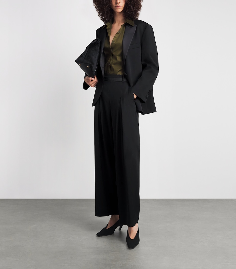 ME+EM Womens Wool-Blend Contour Tux Blazer Black Image 2