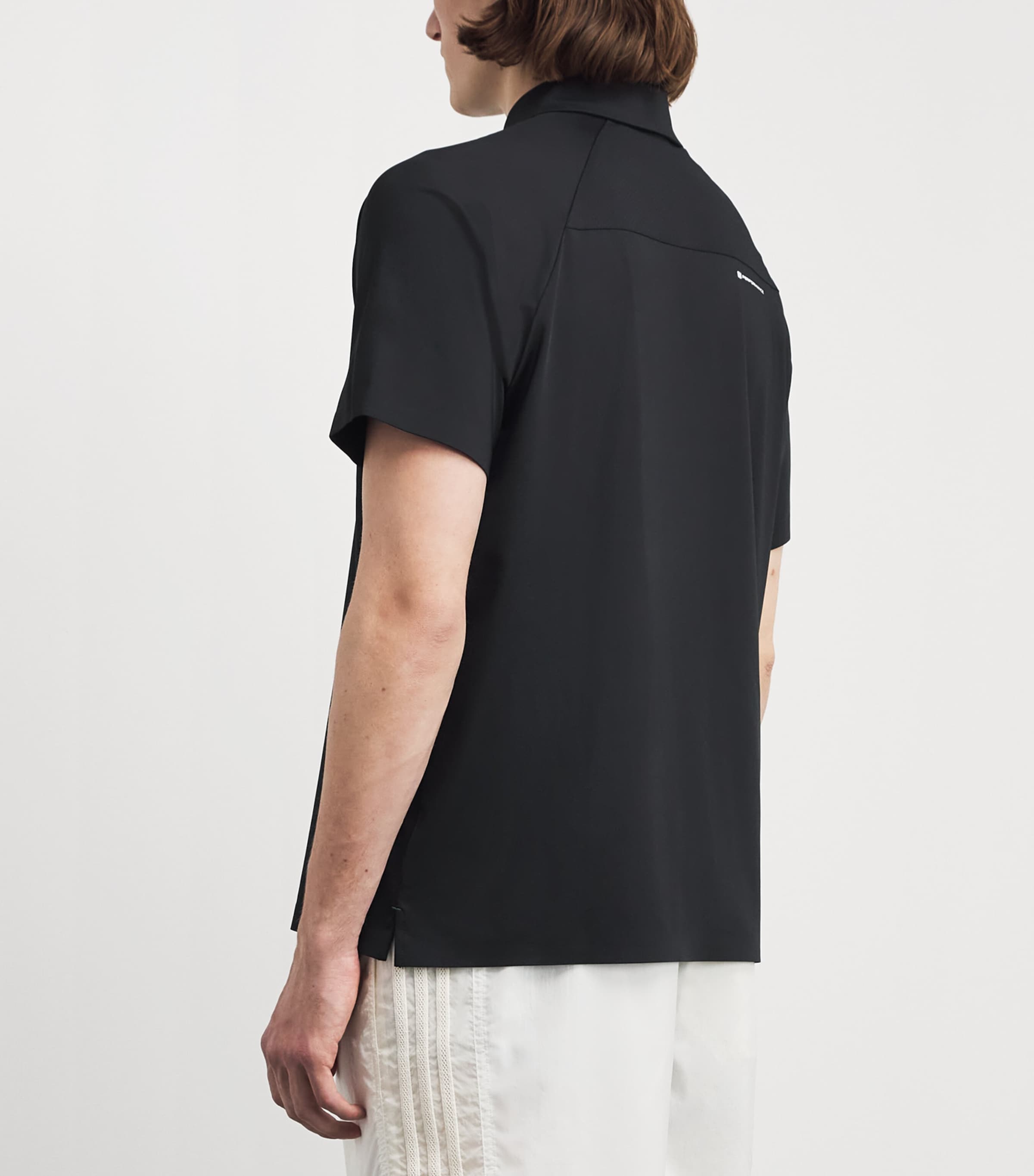 Malbon Mens Performance Zip Raglan Polo Shirt Black Image 5