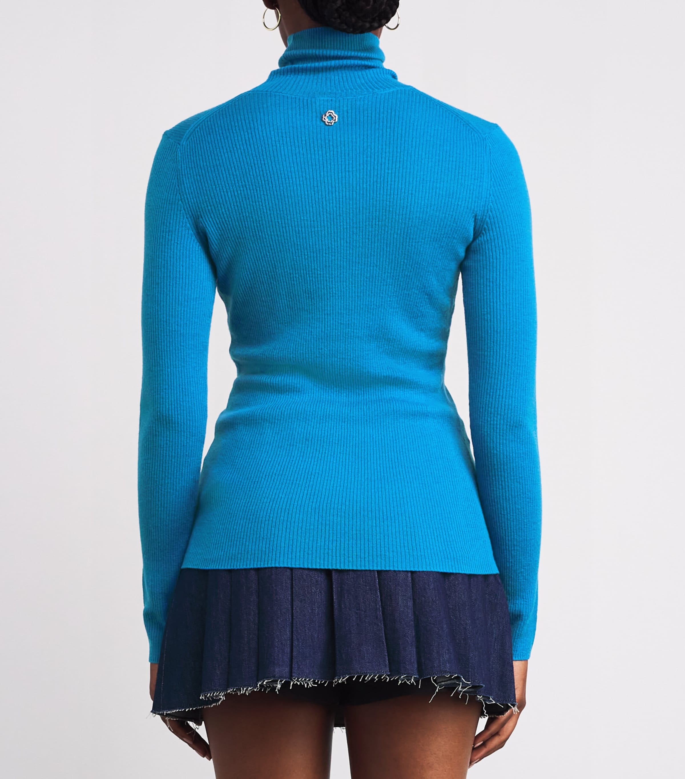 Wool-Silk Rollneck Sweater TURQUOISE Image 4