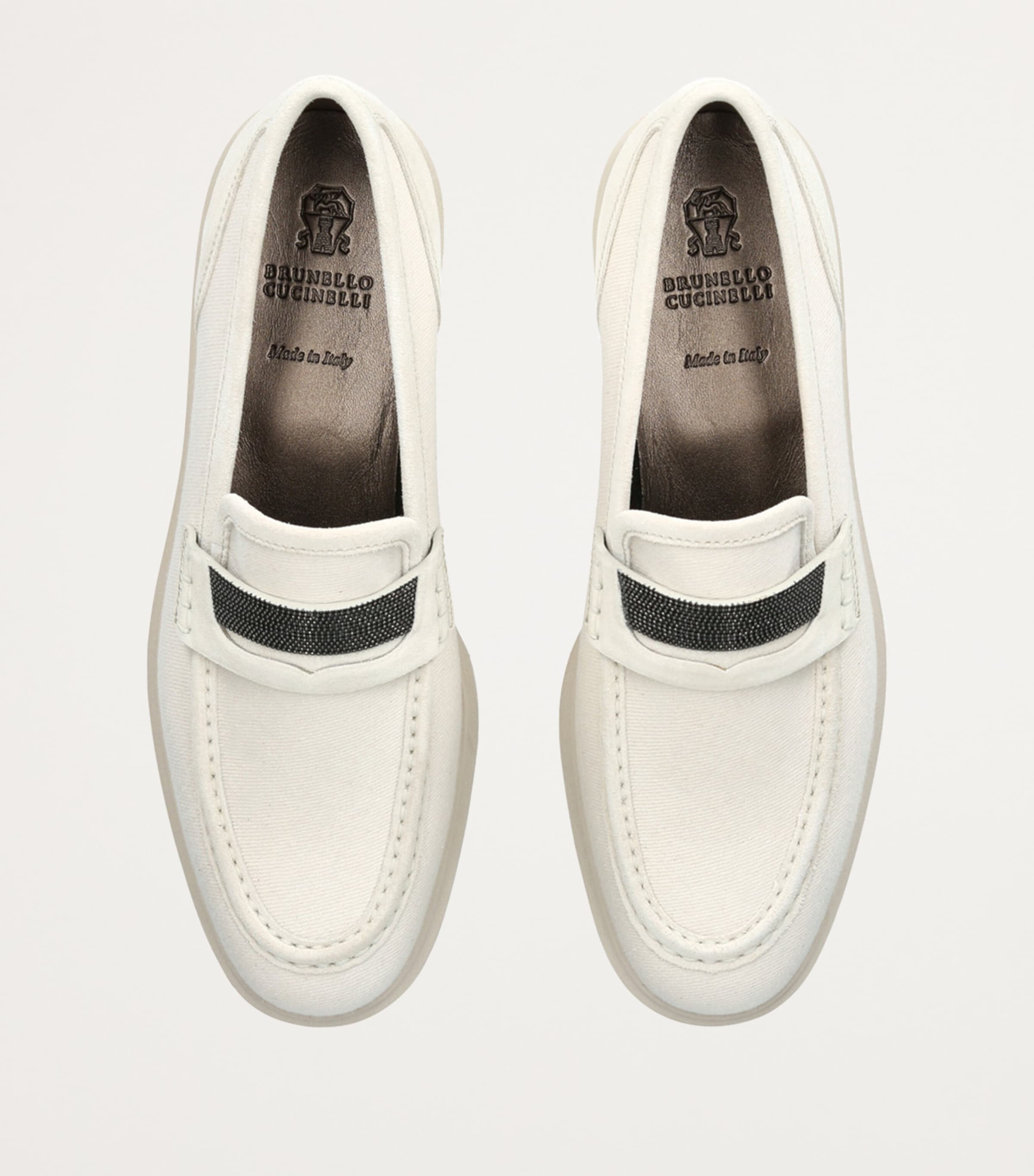 Leather Monili Penny Loafers BEIGE Image 4