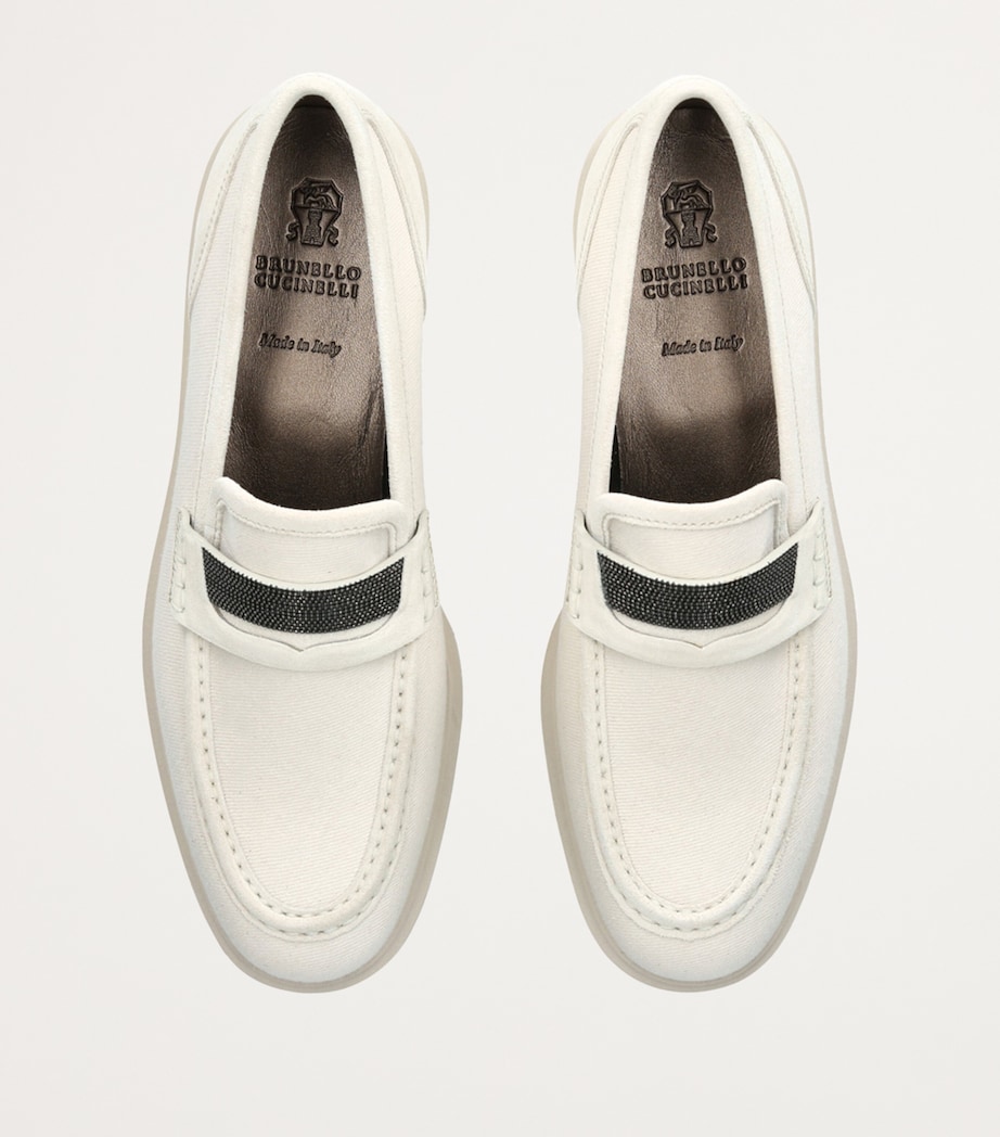 Leather Monili Penny Loafers BEIGE Image 4