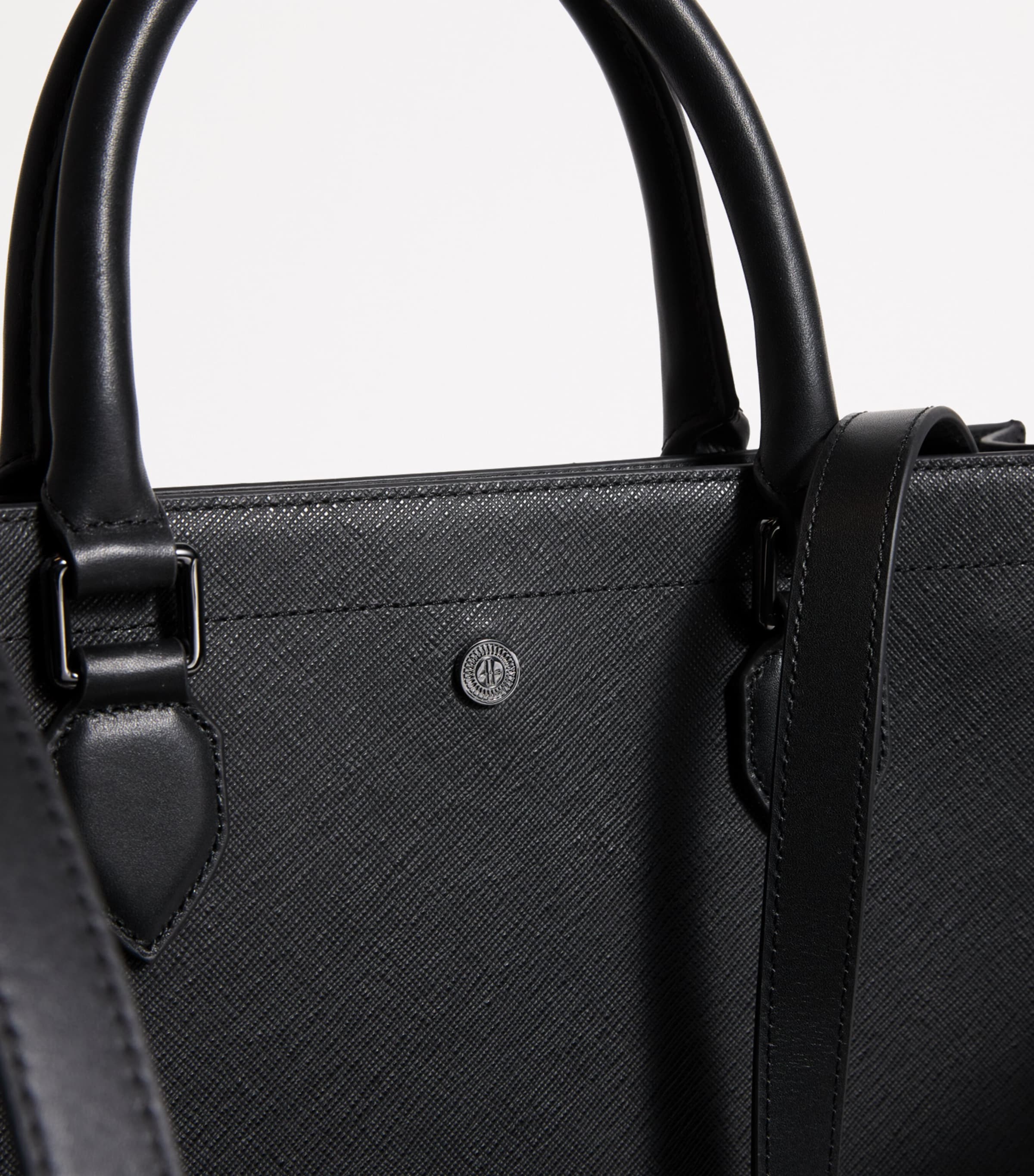 Saffiano Leather Tote Bag BLACK Image 6