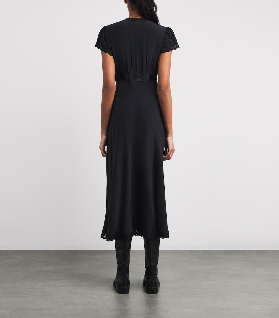 Silk Marlice Midi Dress BLACK Image 4