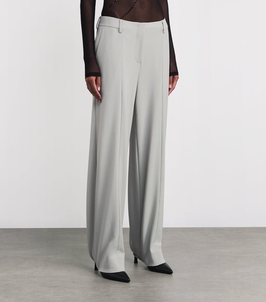 Cuff-Detail Tailored Trousers 02-GREY Image 3
