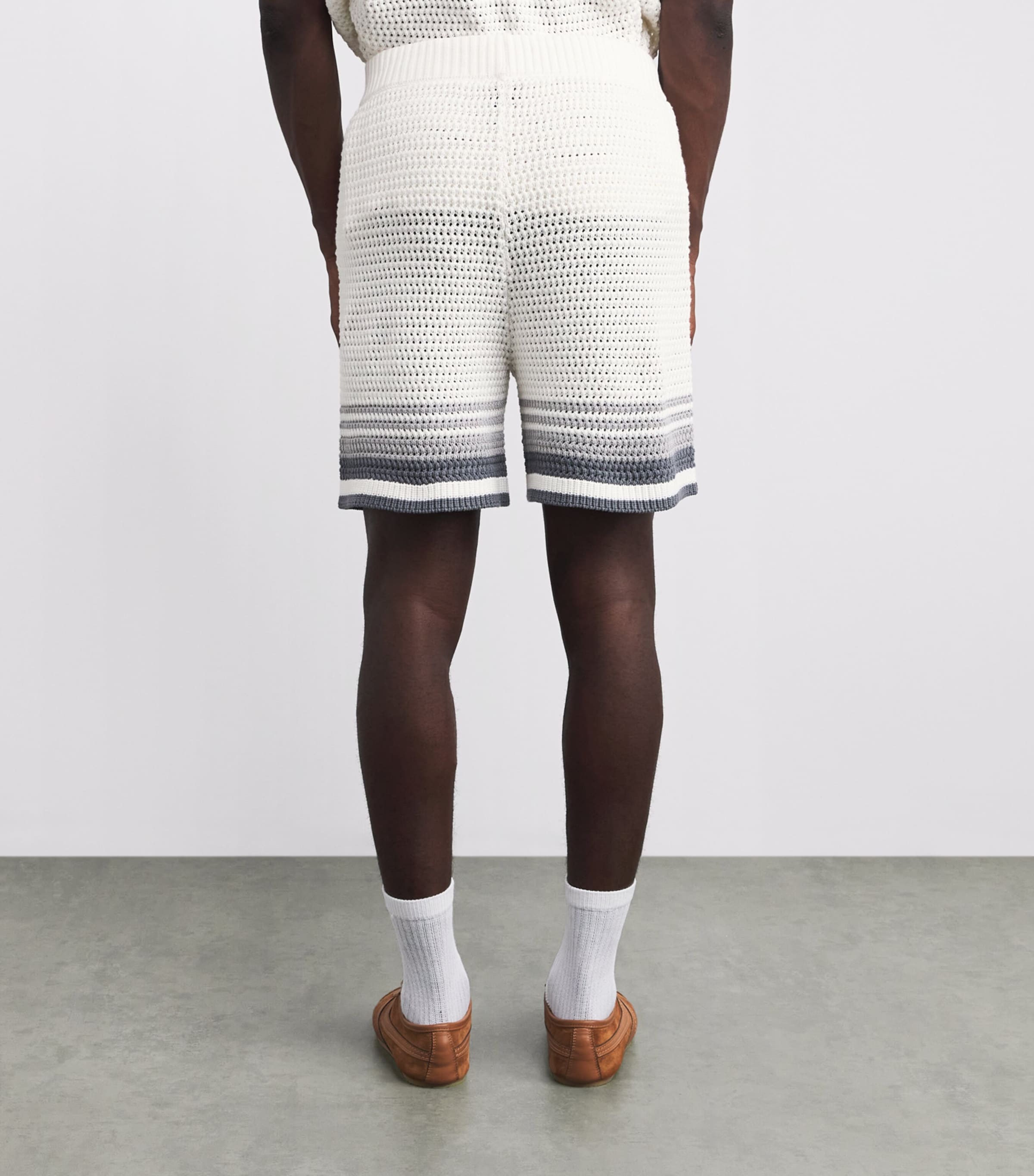 Crochet Tennis Shorts WHITE / GREY Image 4