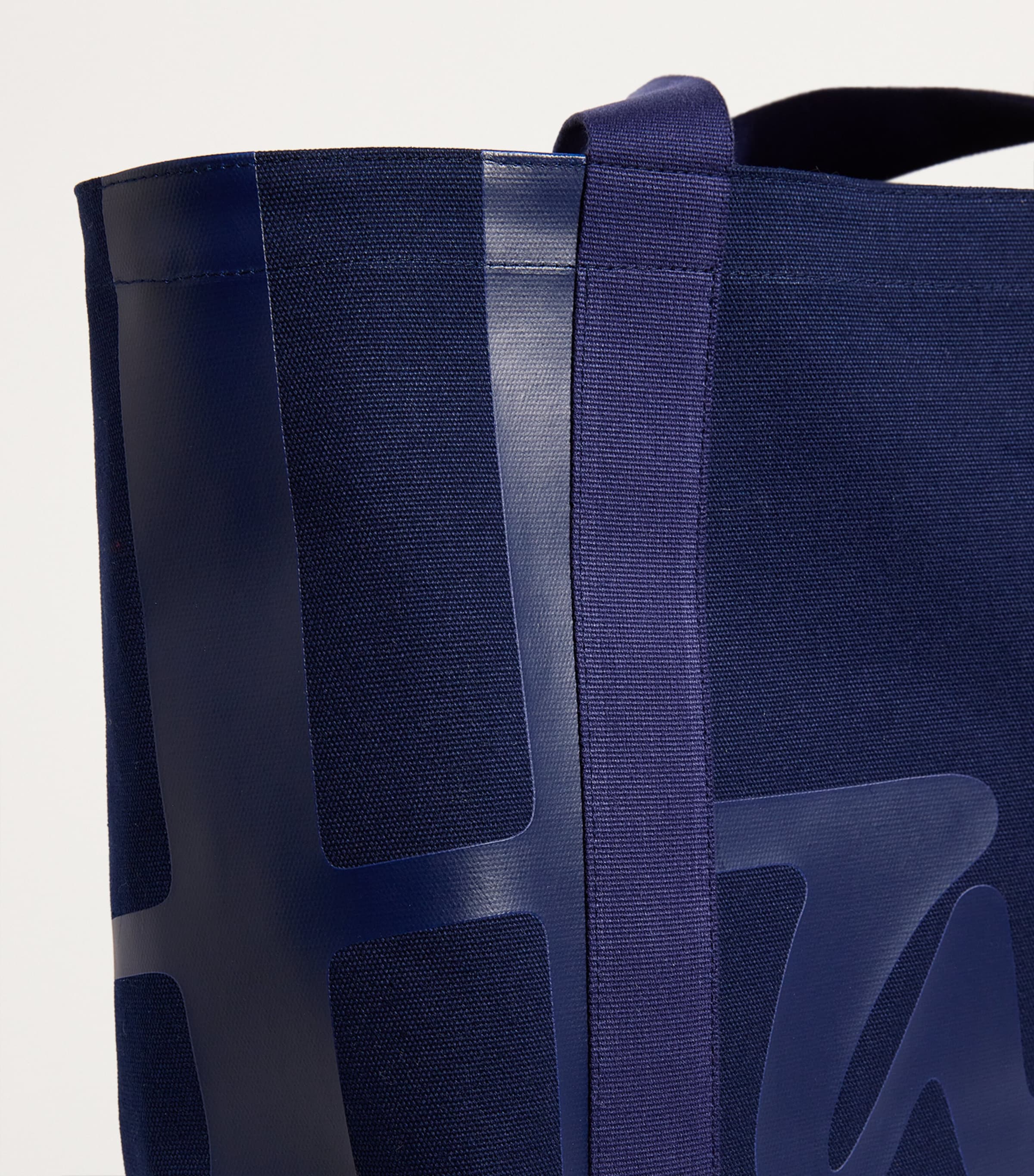 Medium Cotton Logo Tote Bag NAVY Image 7